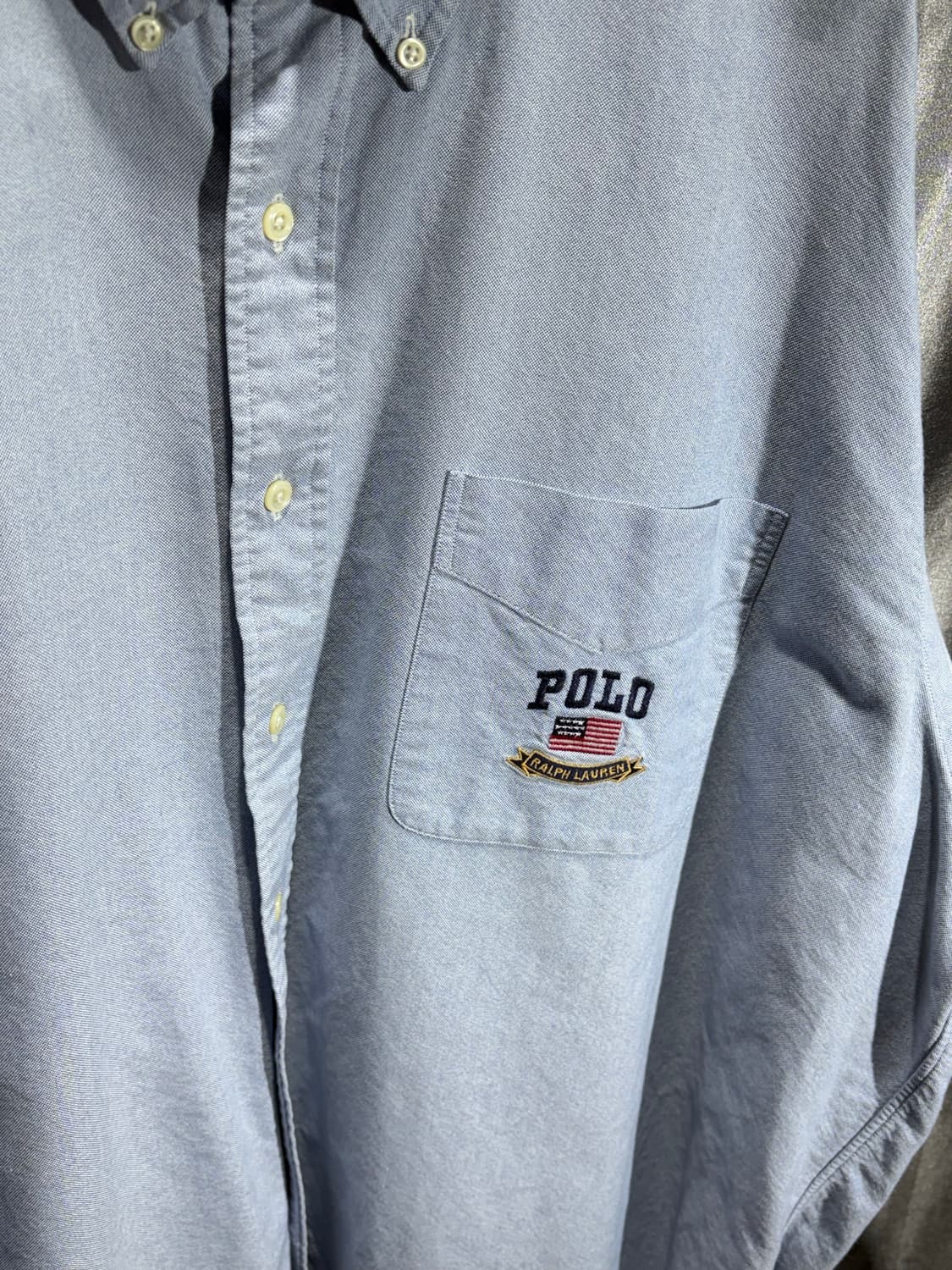 XL 폴로랄프로렌 BLAIRE 원포켓 스카이블루 코튼 셔츠 상품이미지4