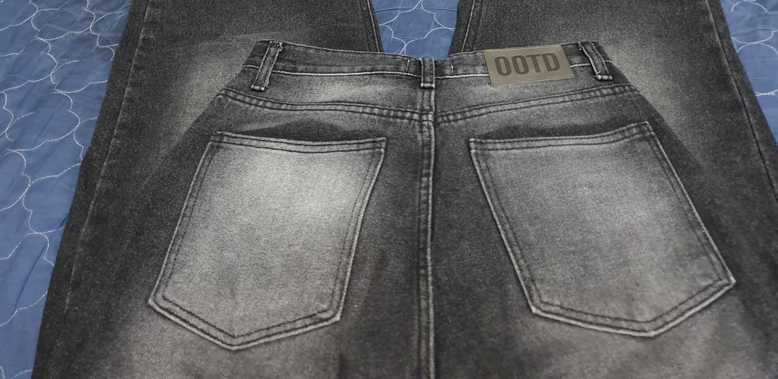 OOTD 워싱 와이드 팬츠 흑청 (28) 상품이미지3