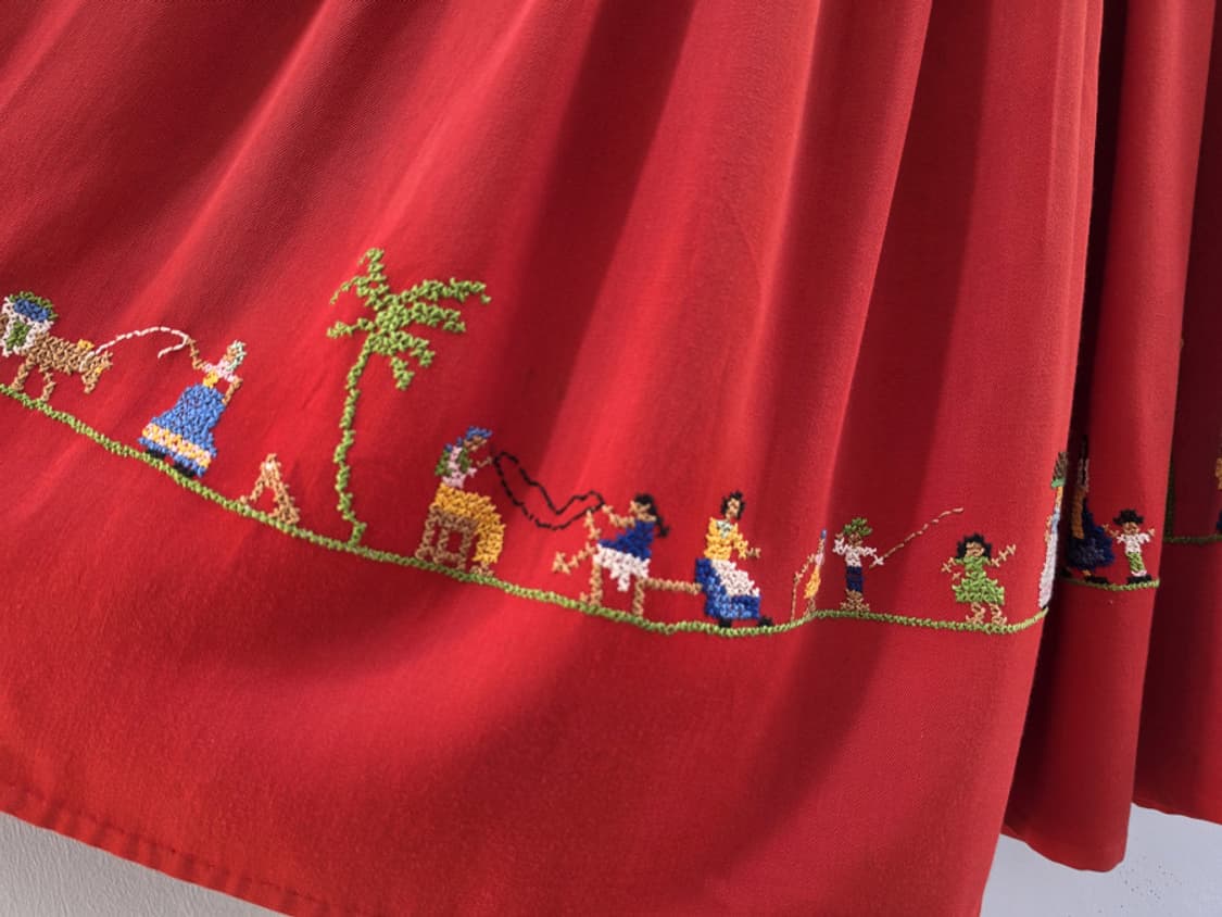 80-90s 빈티지 십자수 스커트 상품이미지1