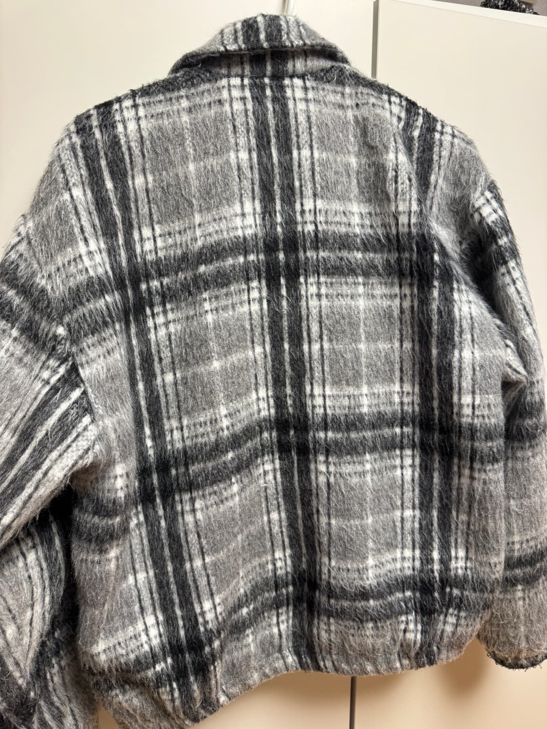 디스이즈네버댓 Brushed Check Zip Jacket Black 상품이미지3