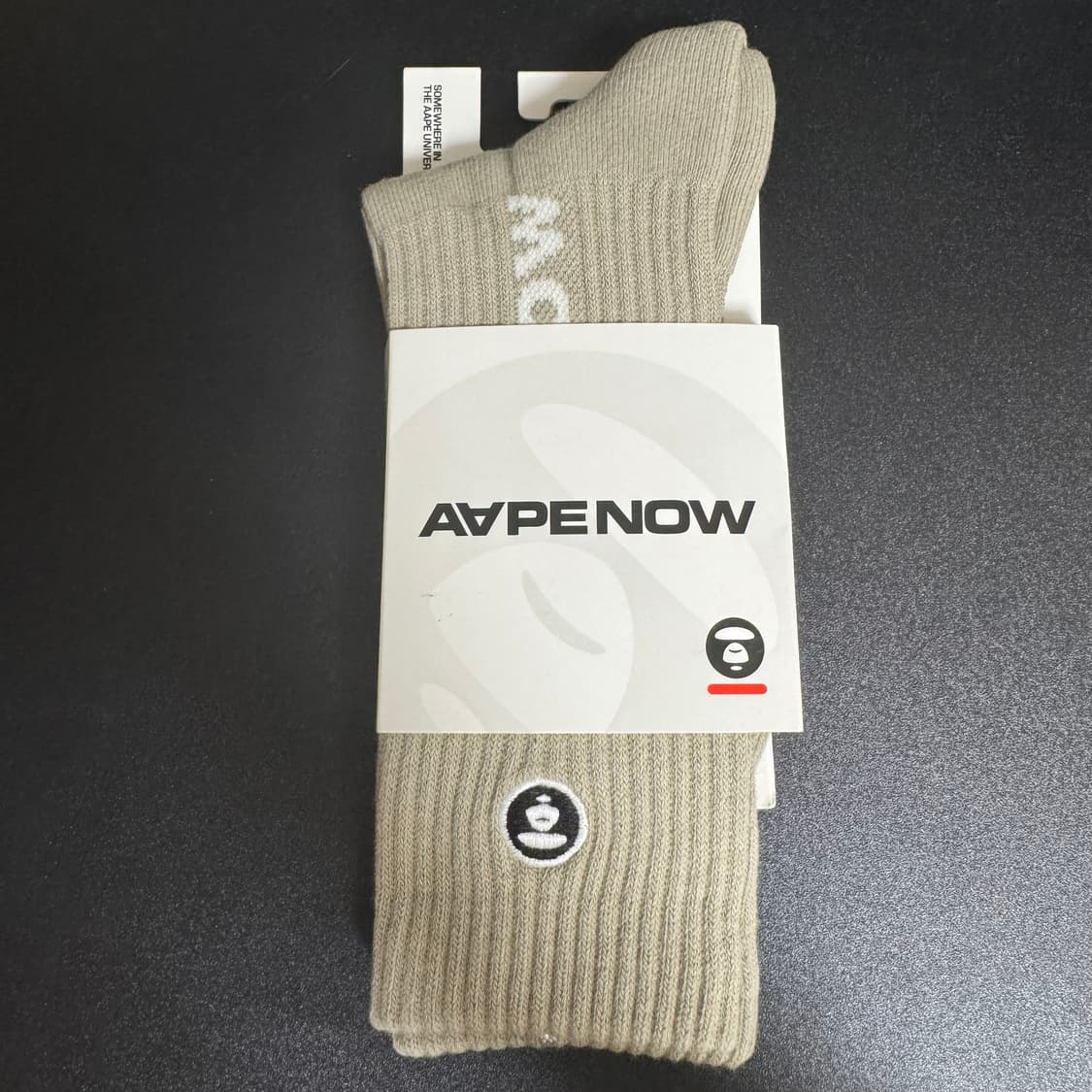 AAPE NOW 문페이스 로고 양말 정품 스몰 22-24cm 상품이미지1