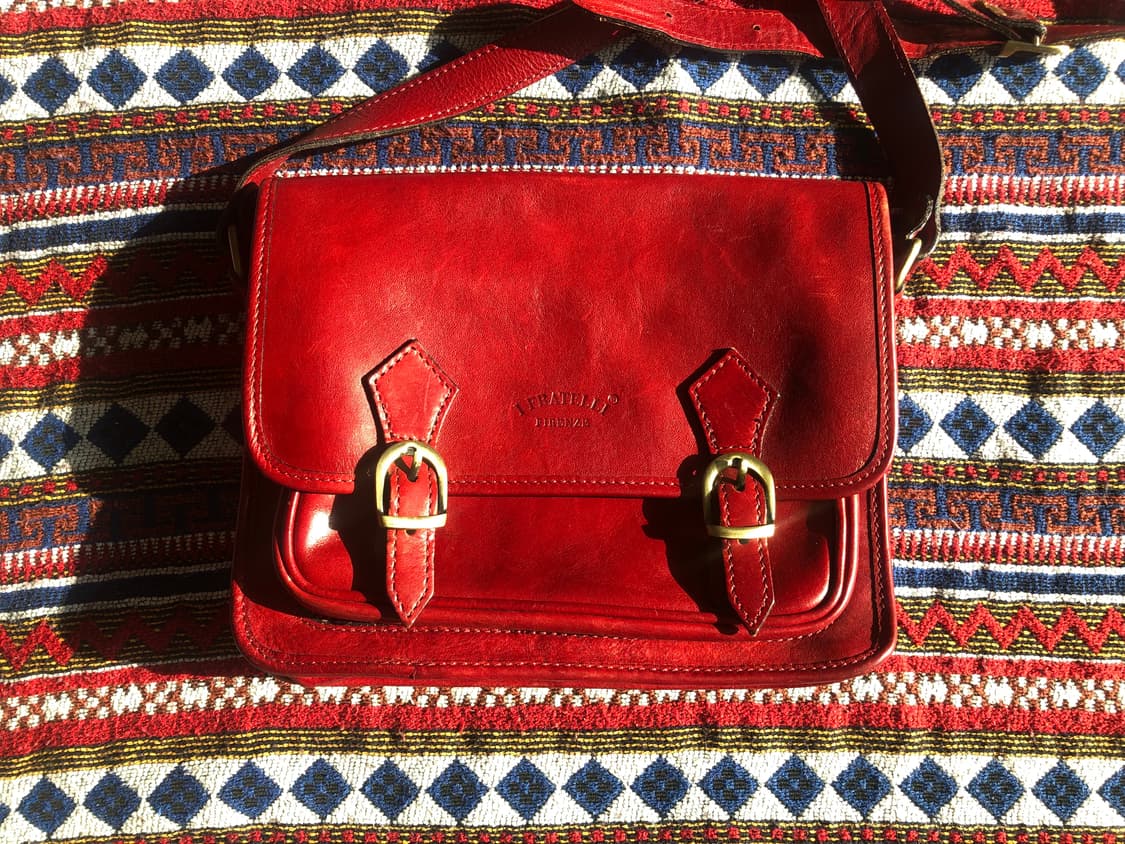 빈티지 이탈리아 레드 사첼백 크로스백 상품이미지3