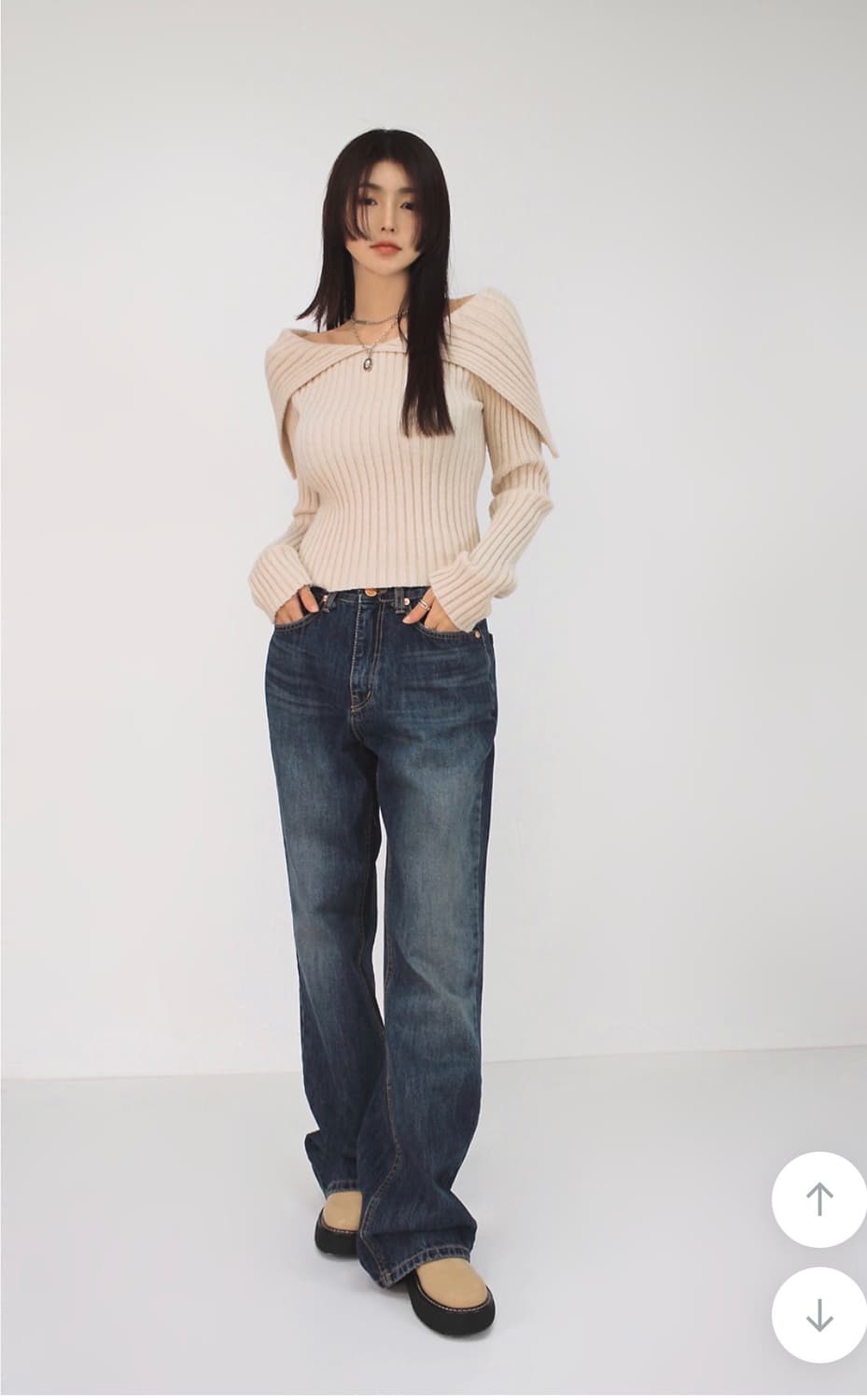 시크윈 ootj 실루엣 워싱 브러쉬 부츠컷 데님팬츠 상품이미지3