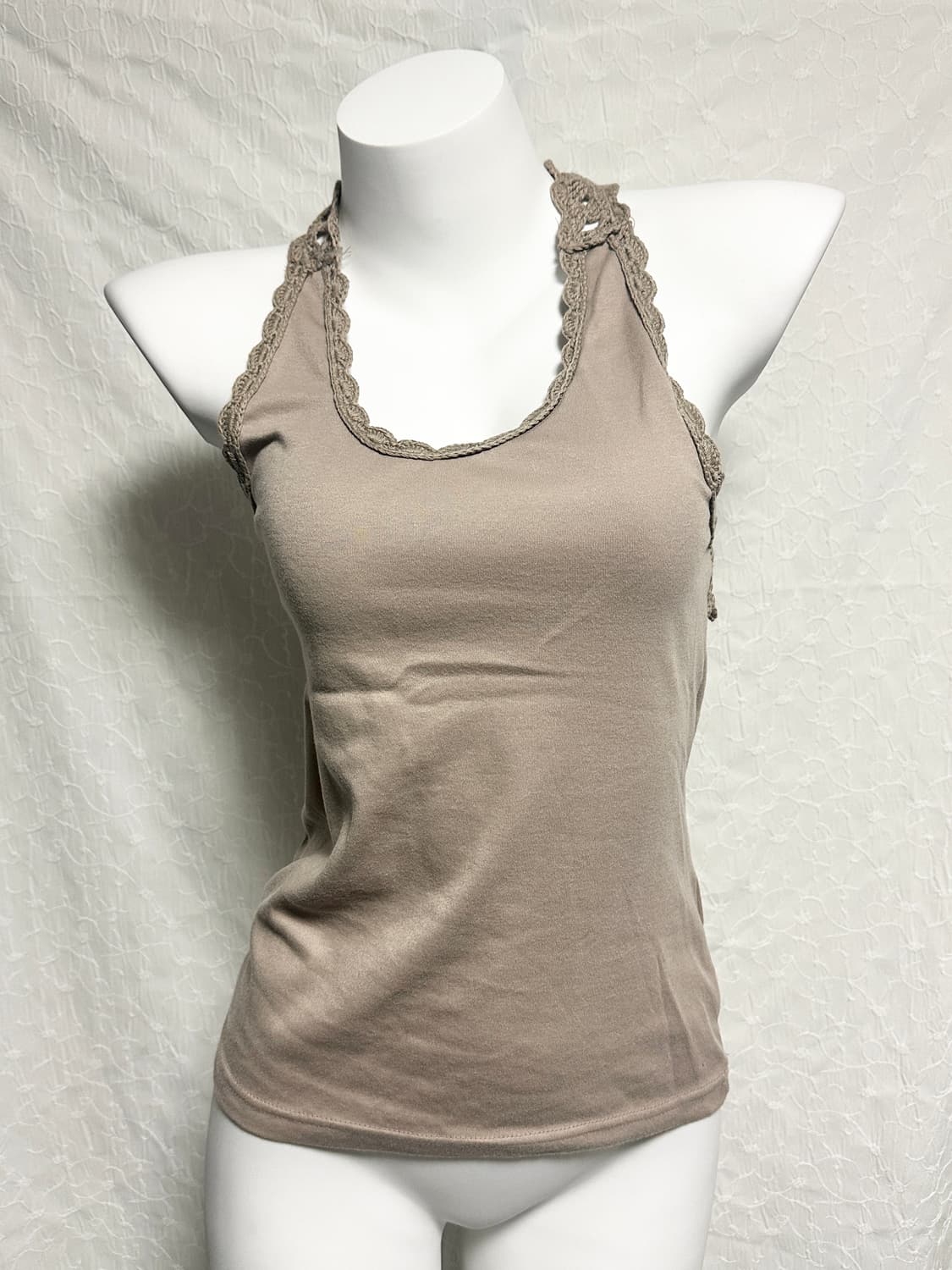 빈티지 페어리 크로쉐 홀터넥 슬리브리스 상품이미지2