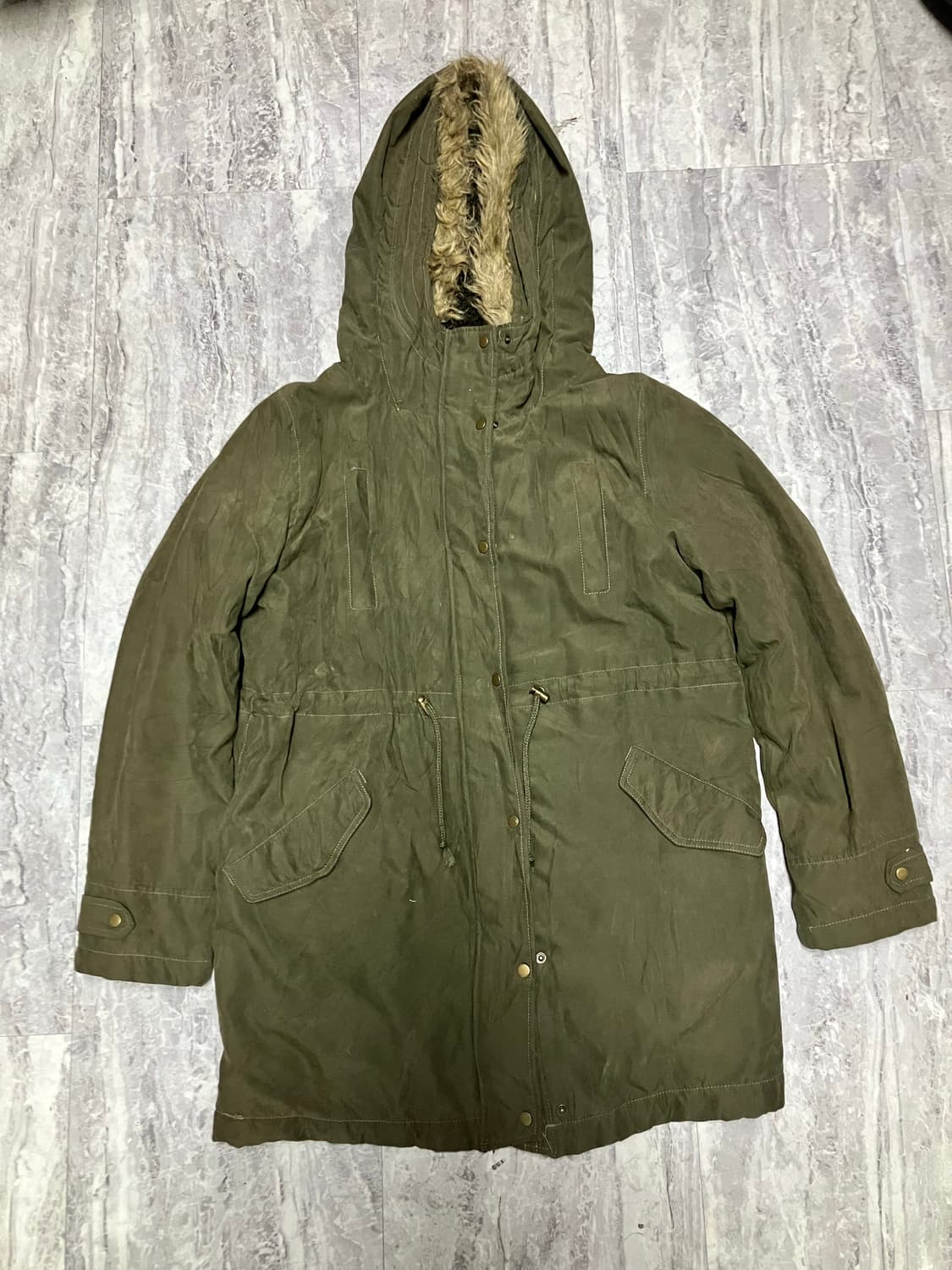 일본빈티지 Rh 올드스쿨아메카지 혁오풍 울프죠 사파리야상자켓 카키 상품이미지1