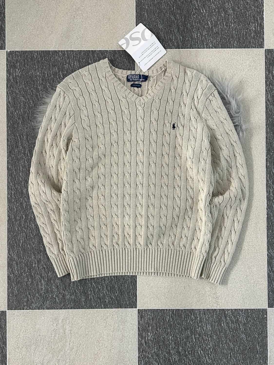 폴로 랄프로렌 V넥 케이블 니트  상품이미지1