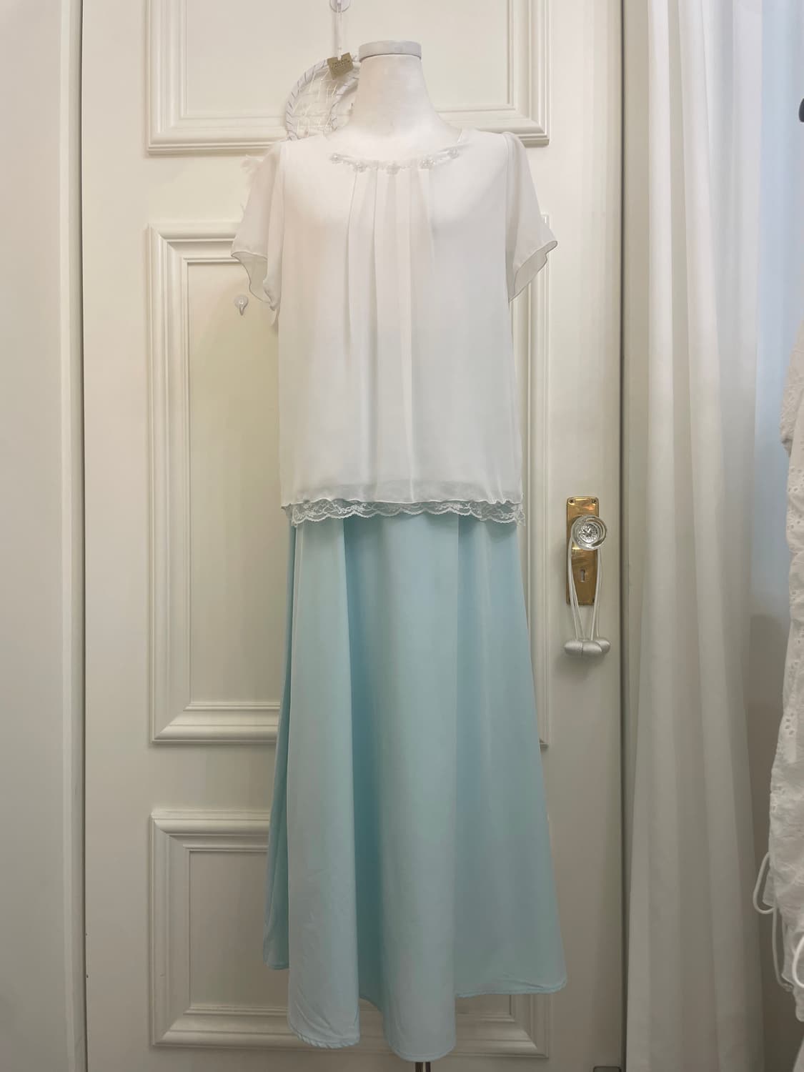 pure white crystal flower lace layer blo 상품이미지2