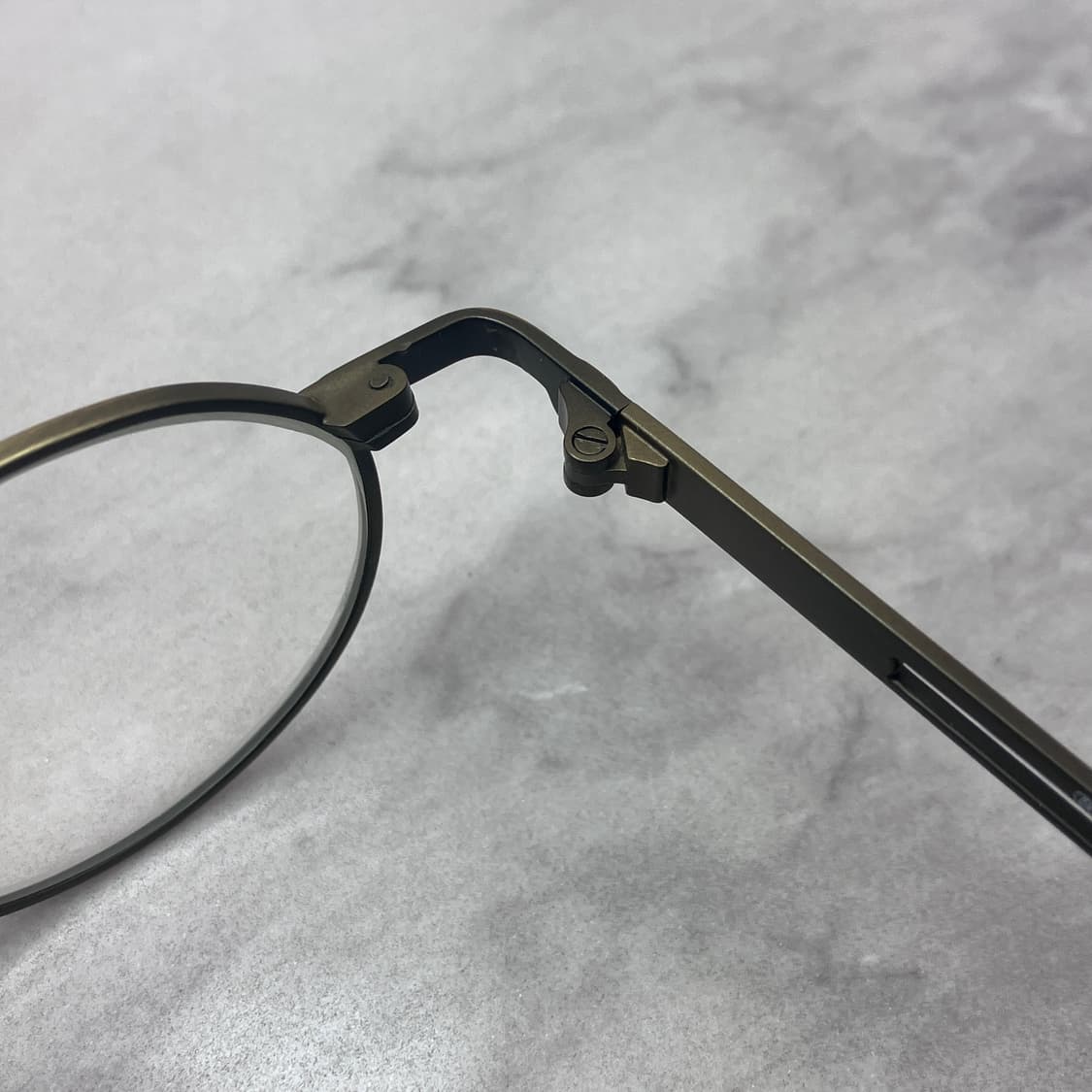D14 NO BRAND 빈티지 앤틱 골드 라운드 메탈테 안경 상품이미지3