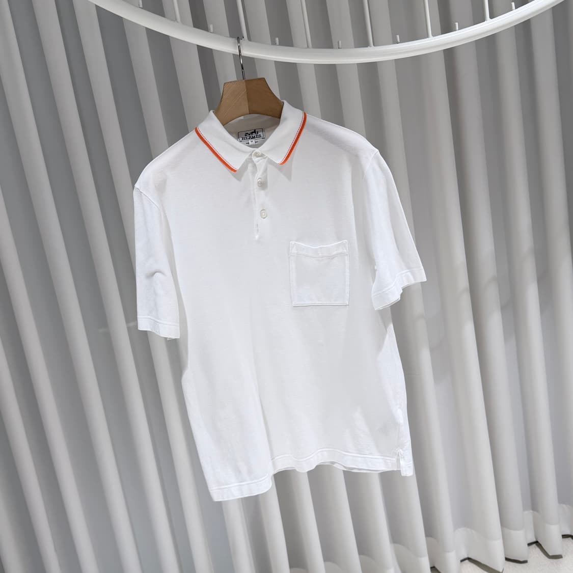 (A+/M) / 에르메스 피크르셀리에 폴로 코튼 화이트 반팔 티셔츠 상품이미지3