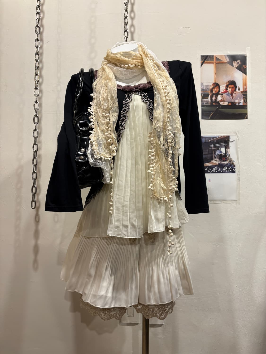 axes femme 엑시즈팜 베이지 뜨개 아이보리 플리츠 팬츠 로맨틱 상품이미지7