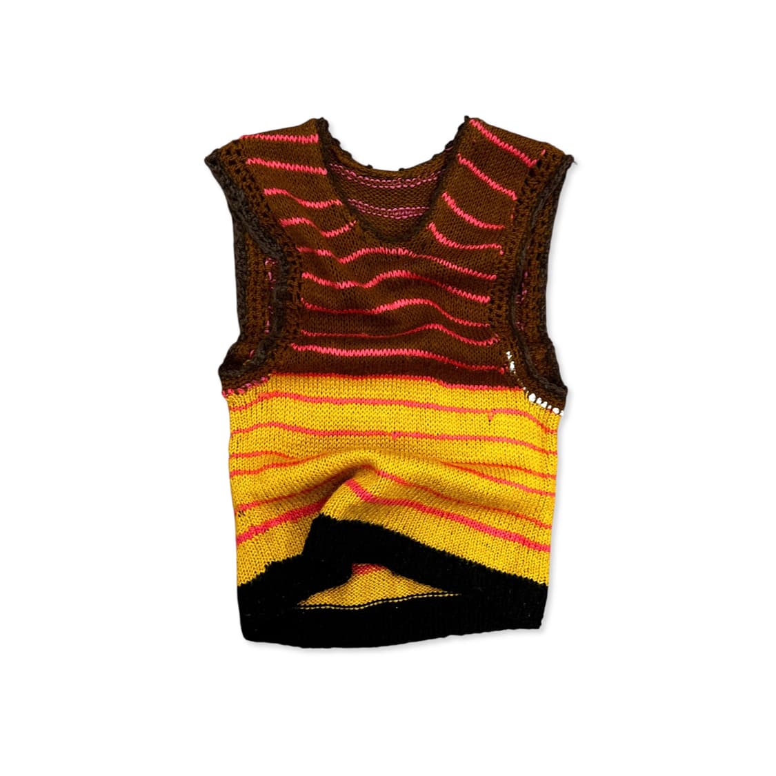 Multi brown knit vest 상품이미지1