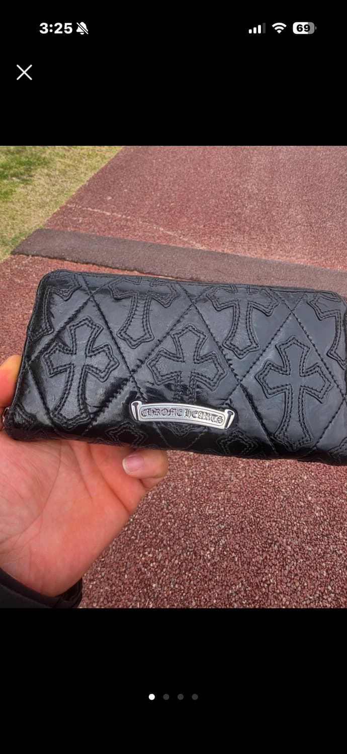 크롬하츠 퀼팅  장지갑 블랙 정품 상품이미지1