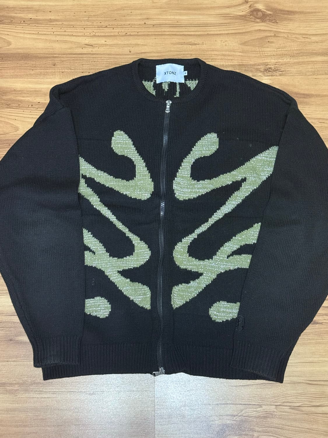 XTK063 셀즈 니트 집업 (BLACK) 상품이미지1