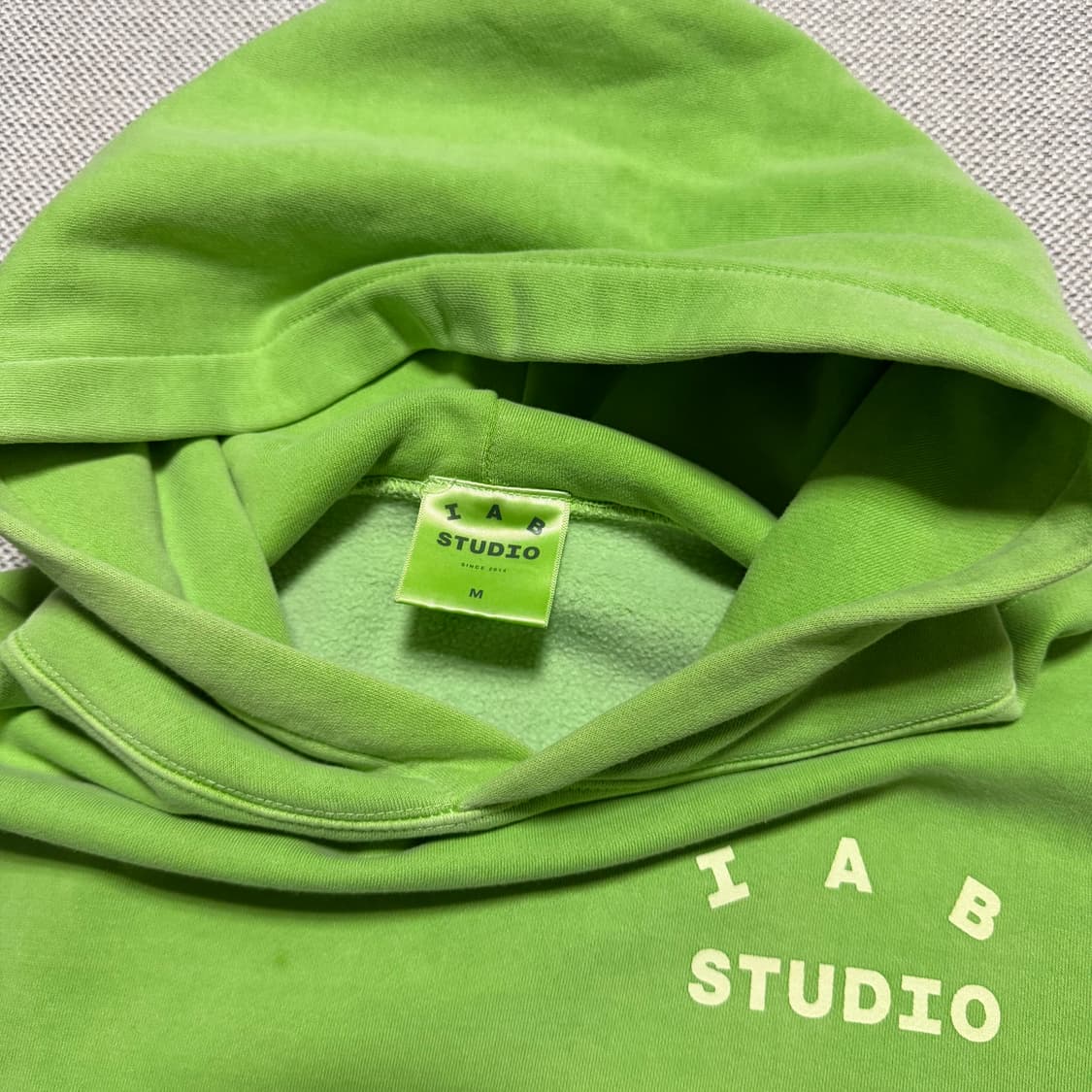 아이앱 스튜디오 애플 그린 피그먼트 후드티 상품이미지4
