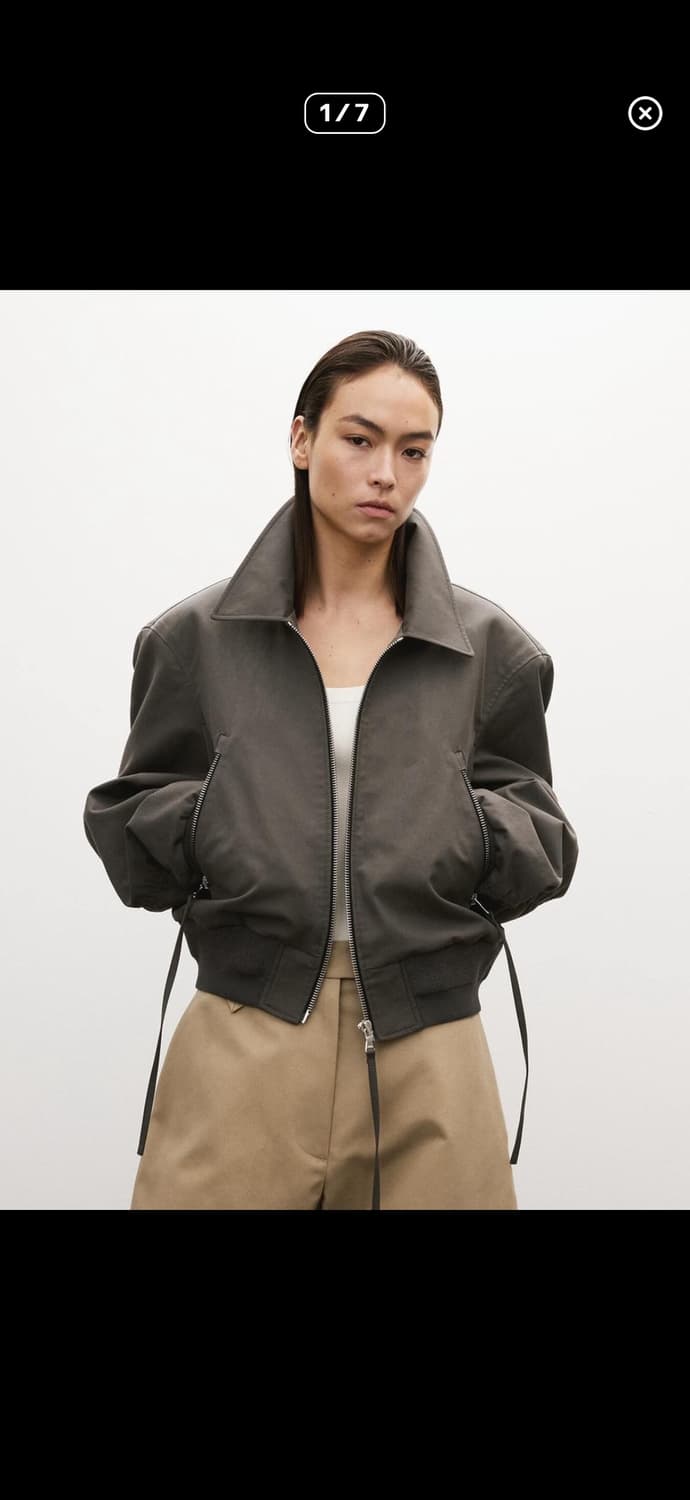 25ss 렉토 지퍼 디테일 팀 봄버 자켓 차콜그레이 상품이미지1