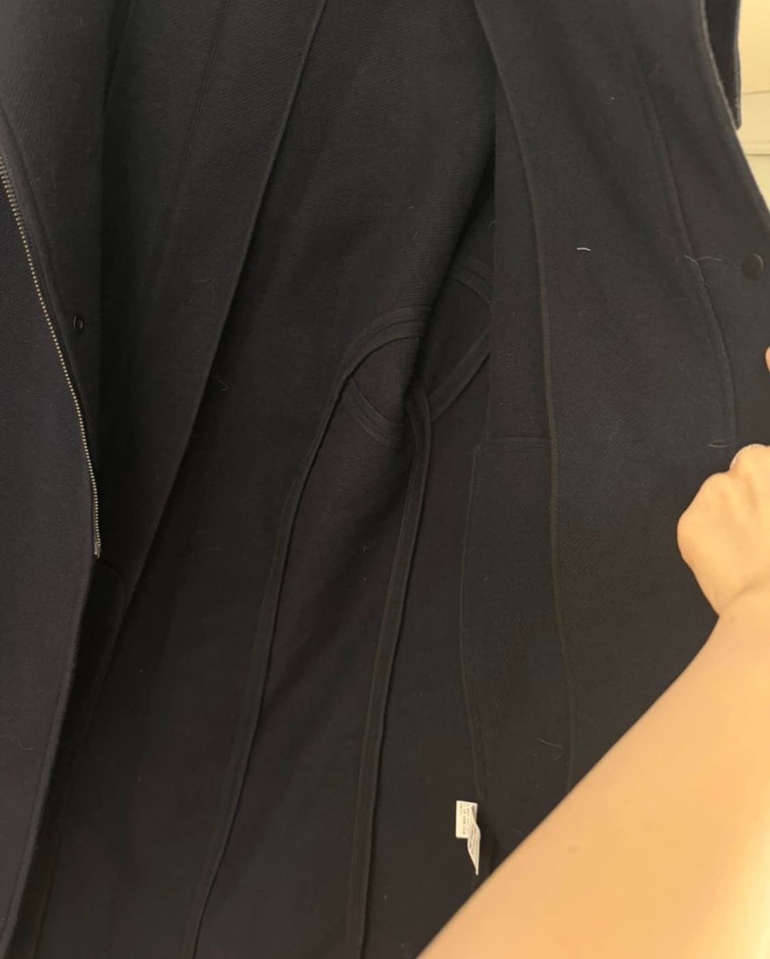 시스템 딥네이비 울 혼방 후드코트 상품이미지4