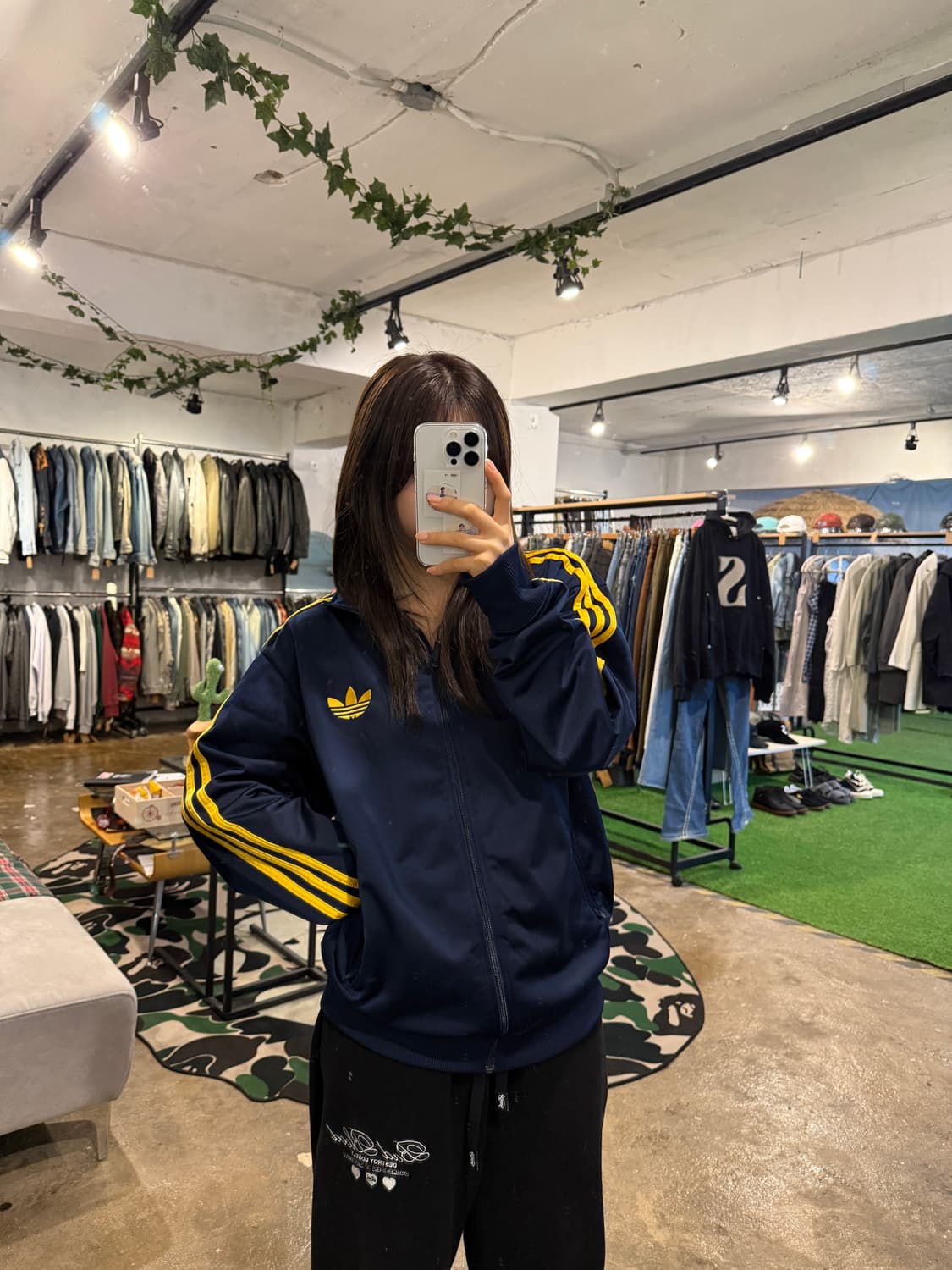 아디다스 구파이어버드 트랙탑 네이비/옐로우 상품이미지5