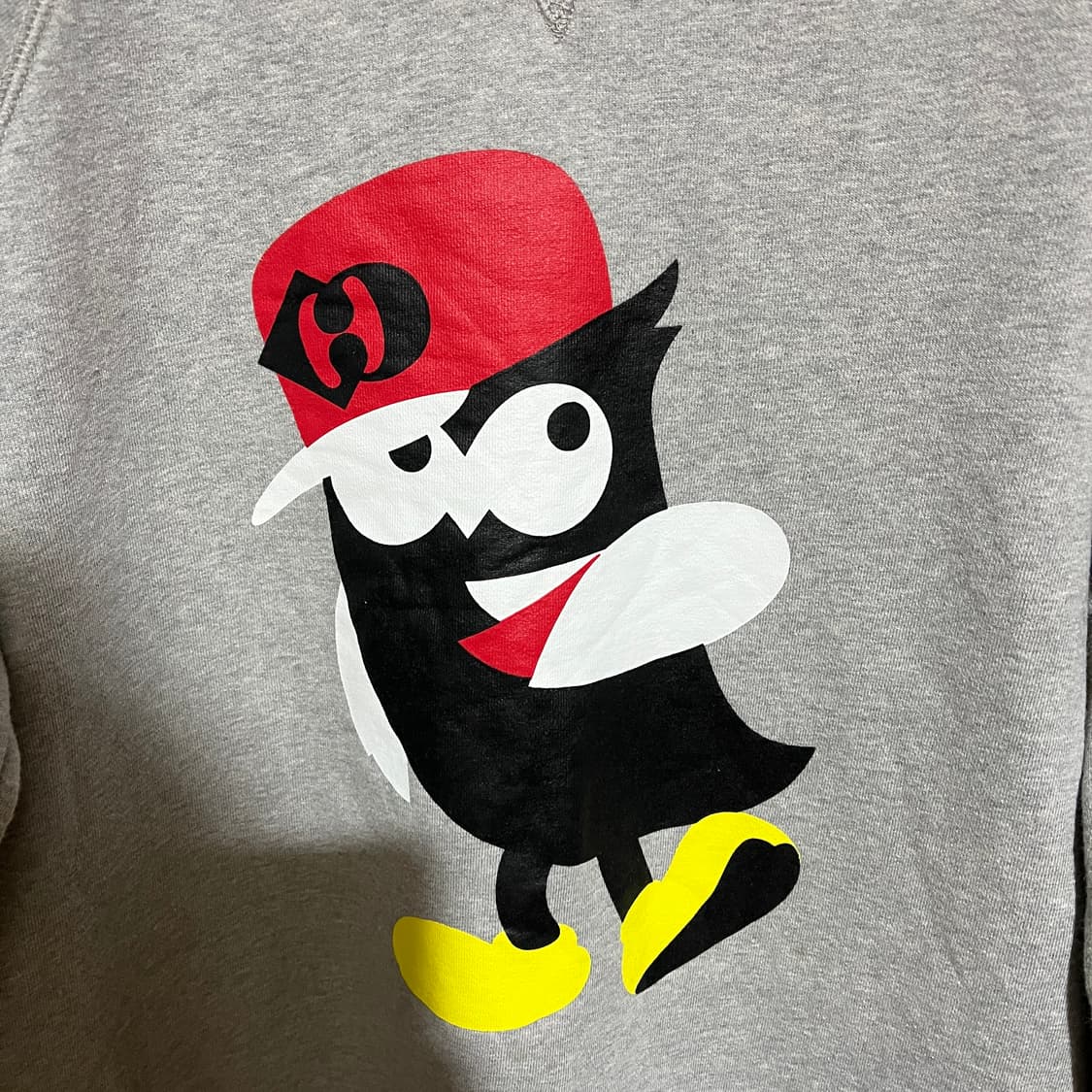 (오버핏 Free) 럭키슈에뜨 부엉이 프린팅 맨투맨 그레이 상품이미지2