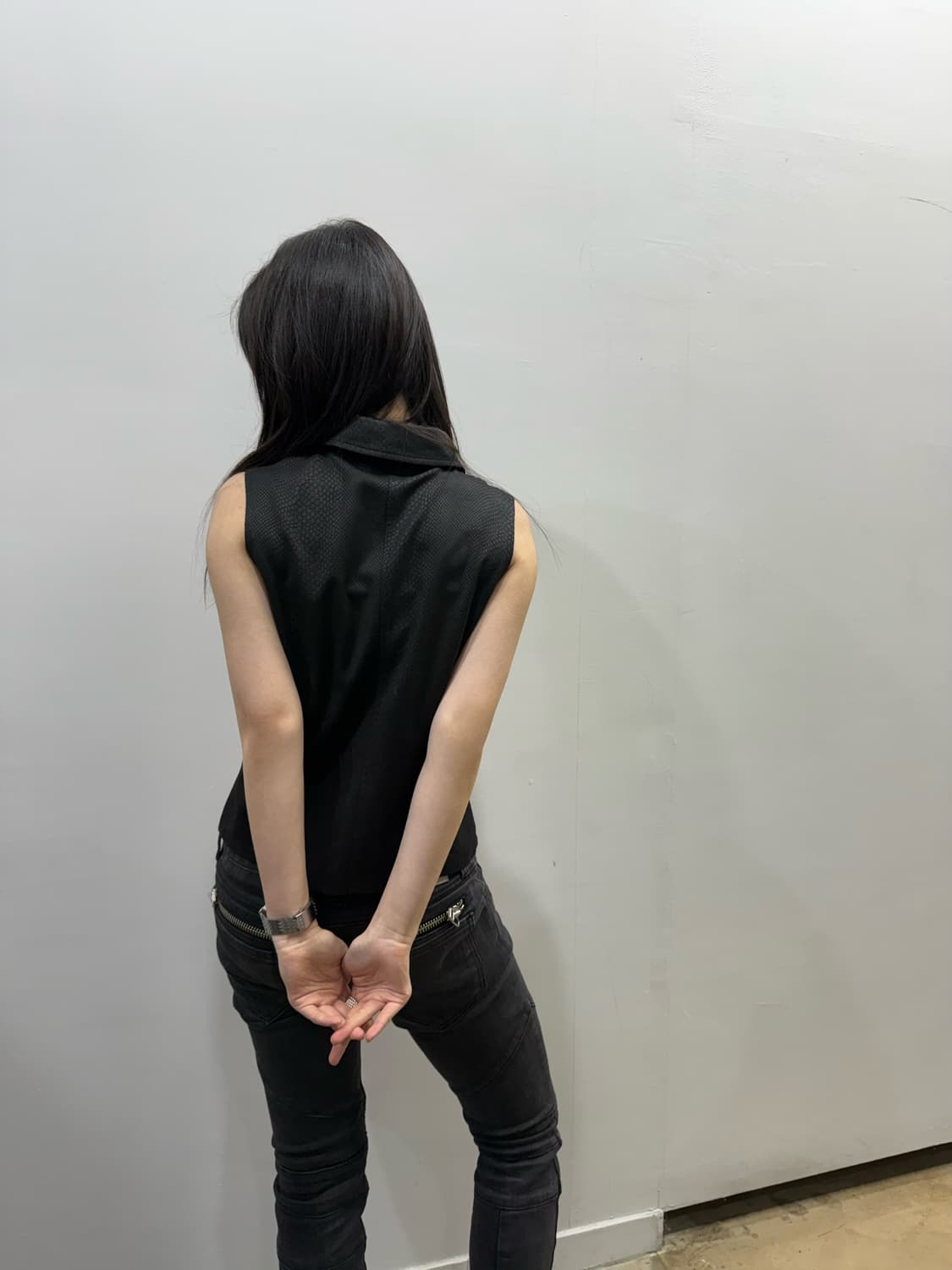 파이톤 패턴 집업 베스트 상품이미지5