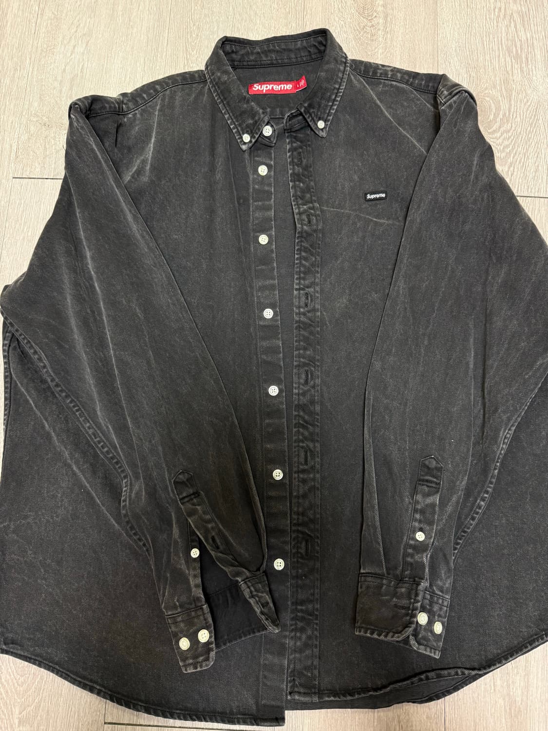 슈프림 스몰 박스 데님 셔츠 블랙 L 상품이미지1