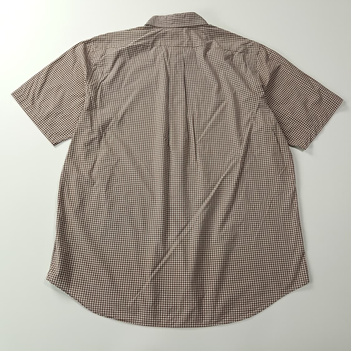 CK827 XL 폴로 브라운 마이크로 깅엄체크 반팔 셔츠 남방 상품이미지6