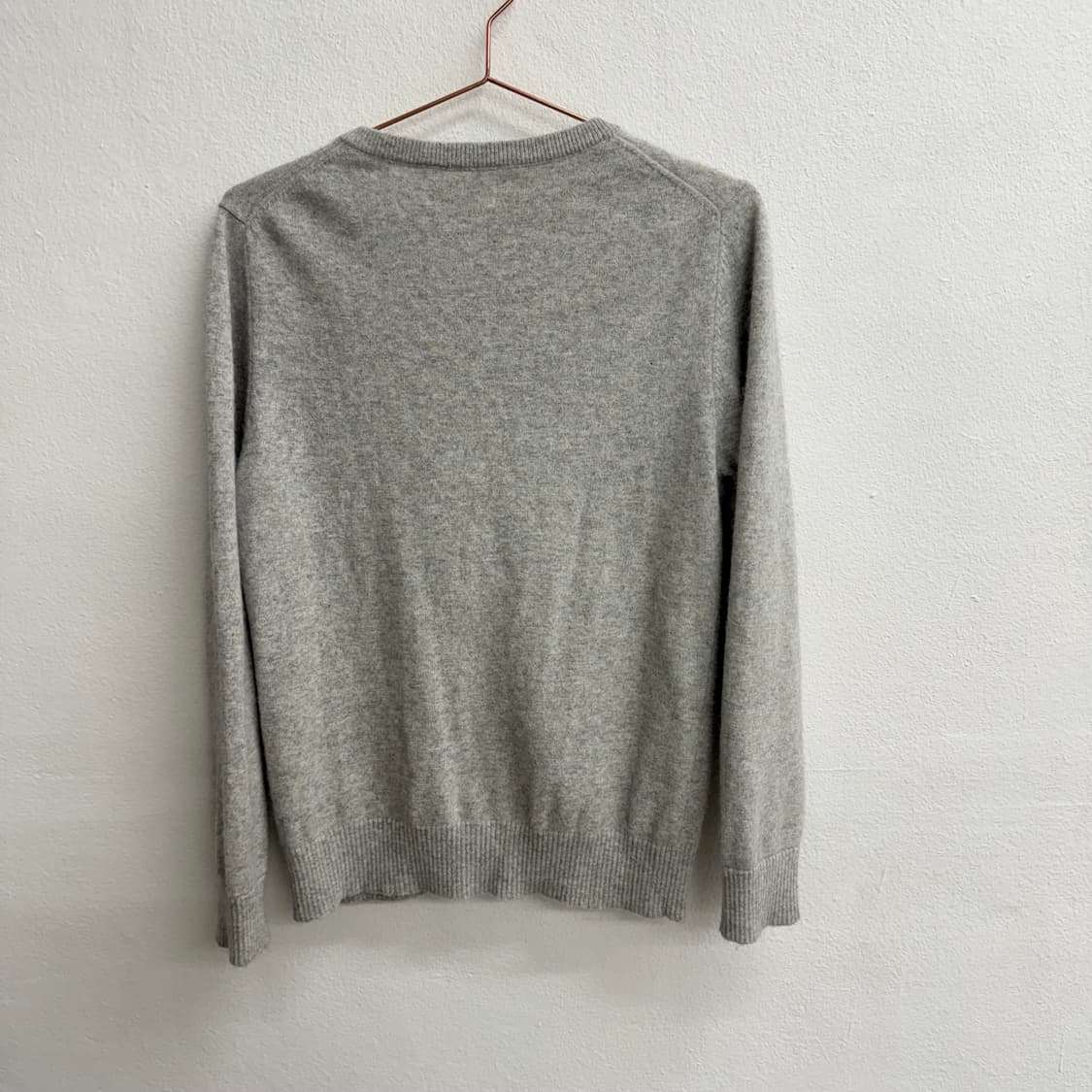 캐시미어100 프린팅 자수 그레이 가디건 m 상품이미지3