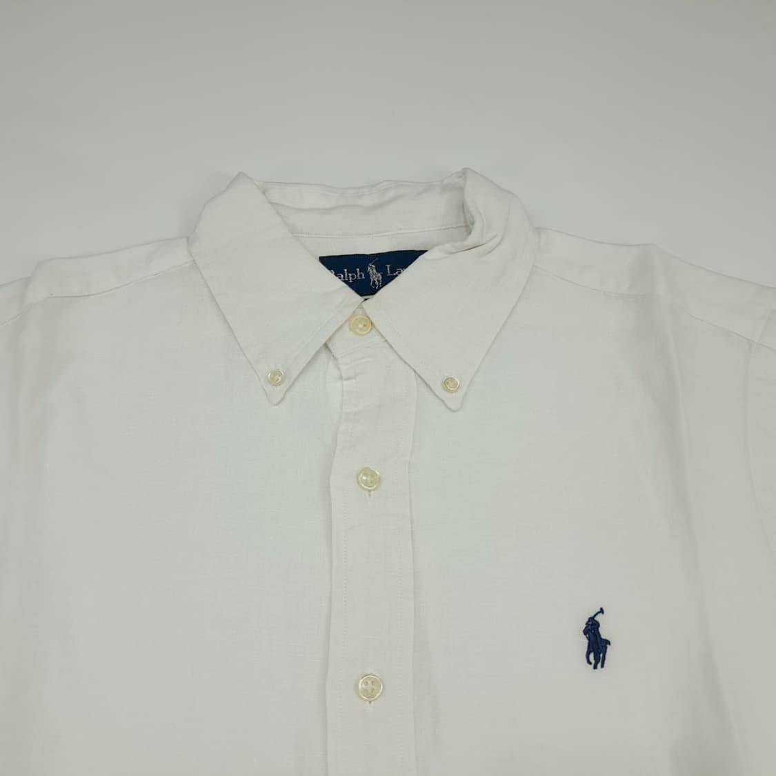 Cq687 S 폴로 랄프로렌 화이트 린넨 반팔 셔츠 남방 상품이미지2