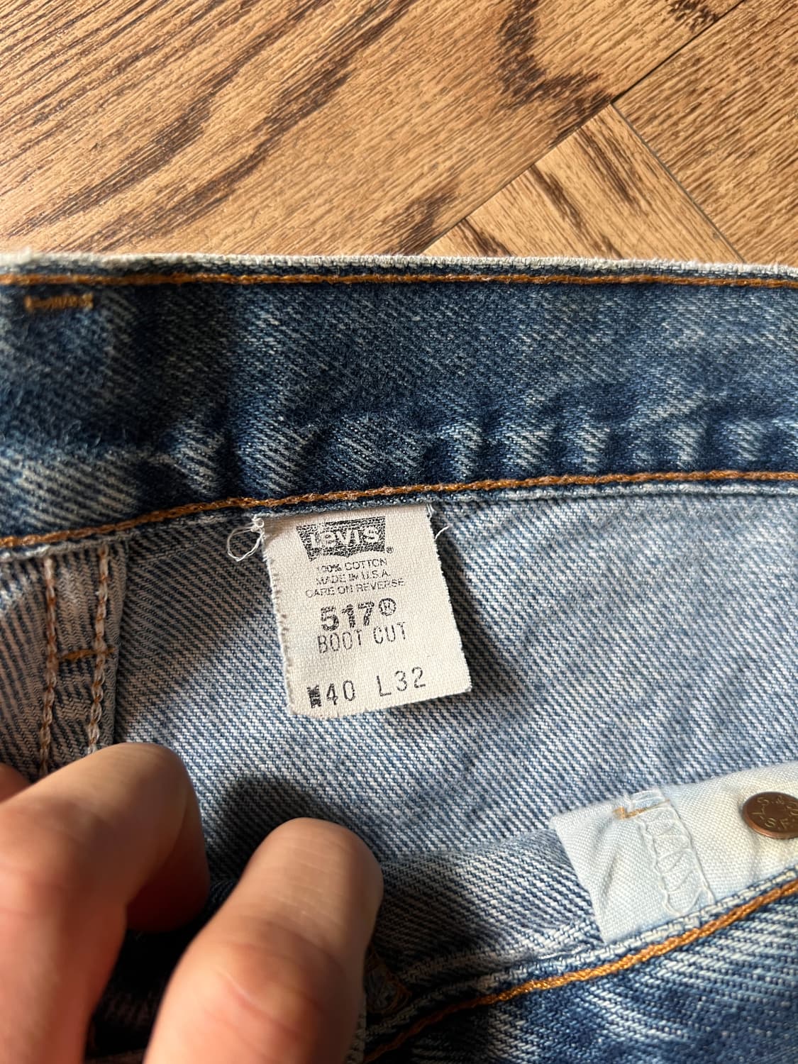 [40]00s 리바이스 517 Made in USA 디스트로이드 데님팬츠 상품이미지8