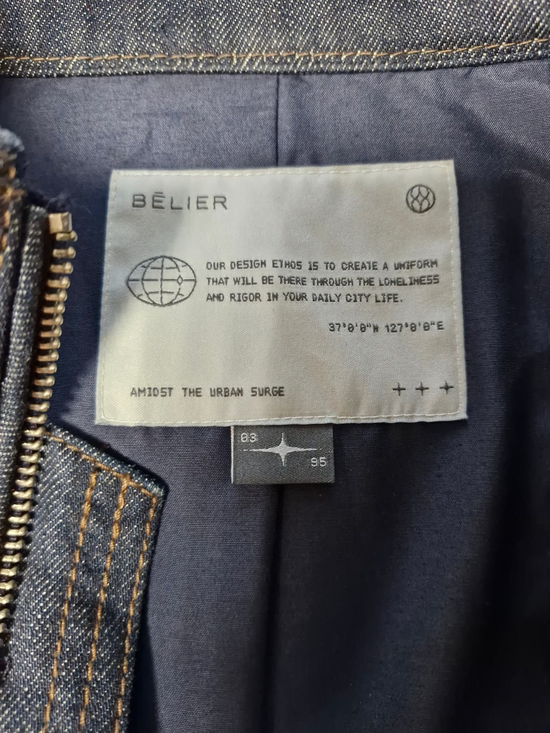 벨리에 로드 바이커 자켓 인디고 95사이즈 상품이미지2