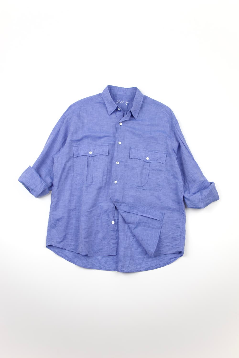 PORTER CLASSIC 롤업 C/L 셔츠 블루 상품이미지5