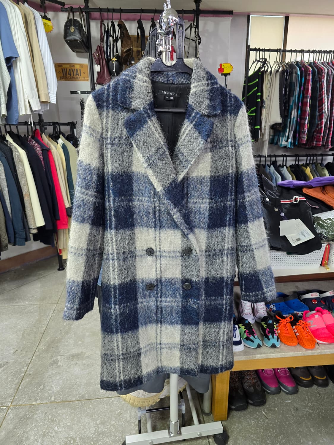 띠어리 체크 더블 코트 (1243) 상품이미지1