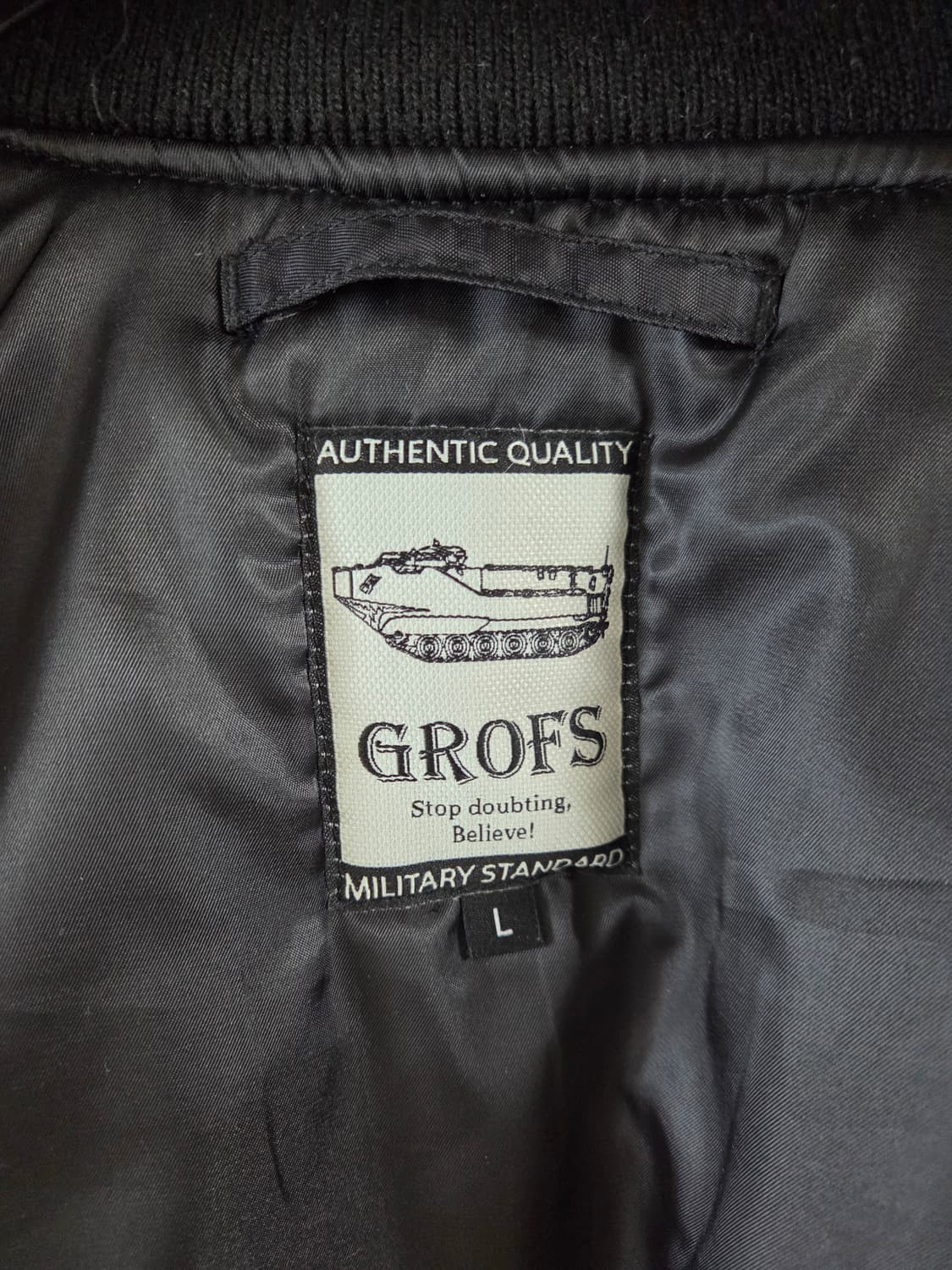 그롭스 울 50 MA-1 자켓 블랙 L 상품이미지7