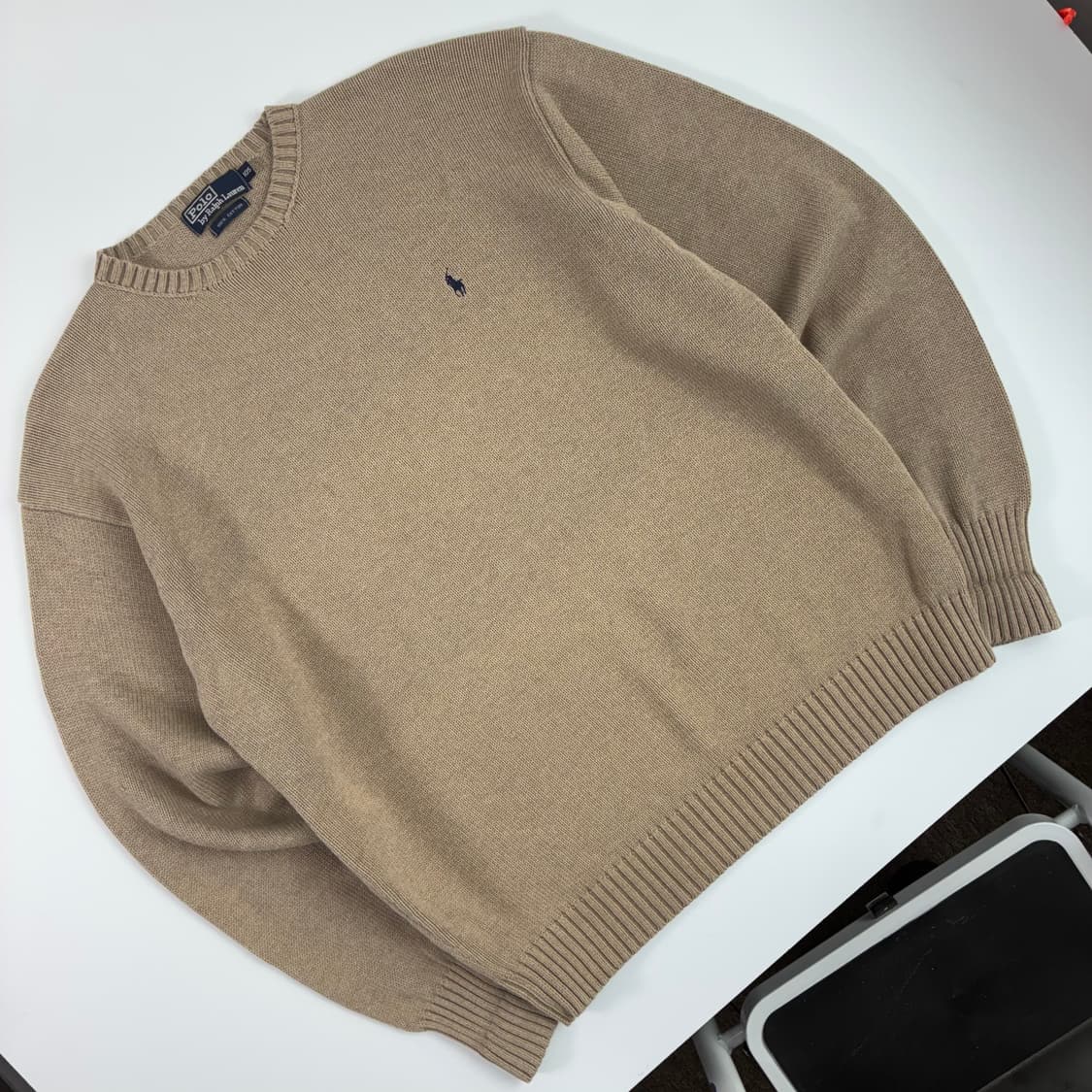 Polo 폴로 랄프로렌 오트 베이지 코튼 라운드 니트 상품이미지2