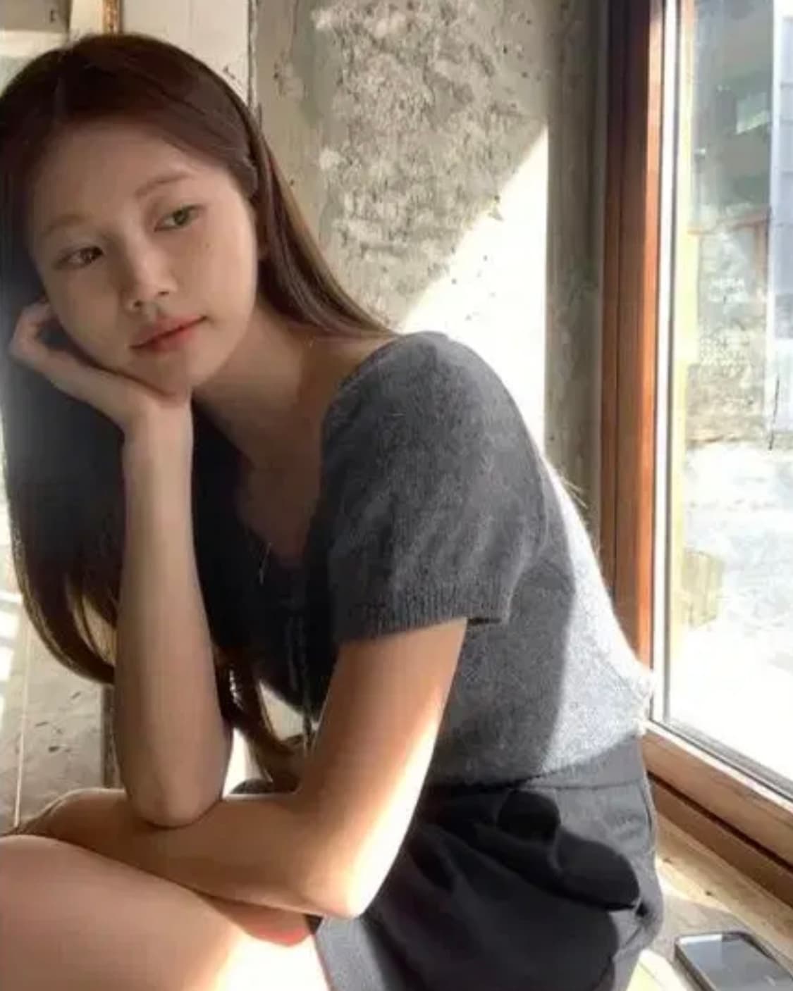 가내스라 리본 반팔 니트 상품이미지2