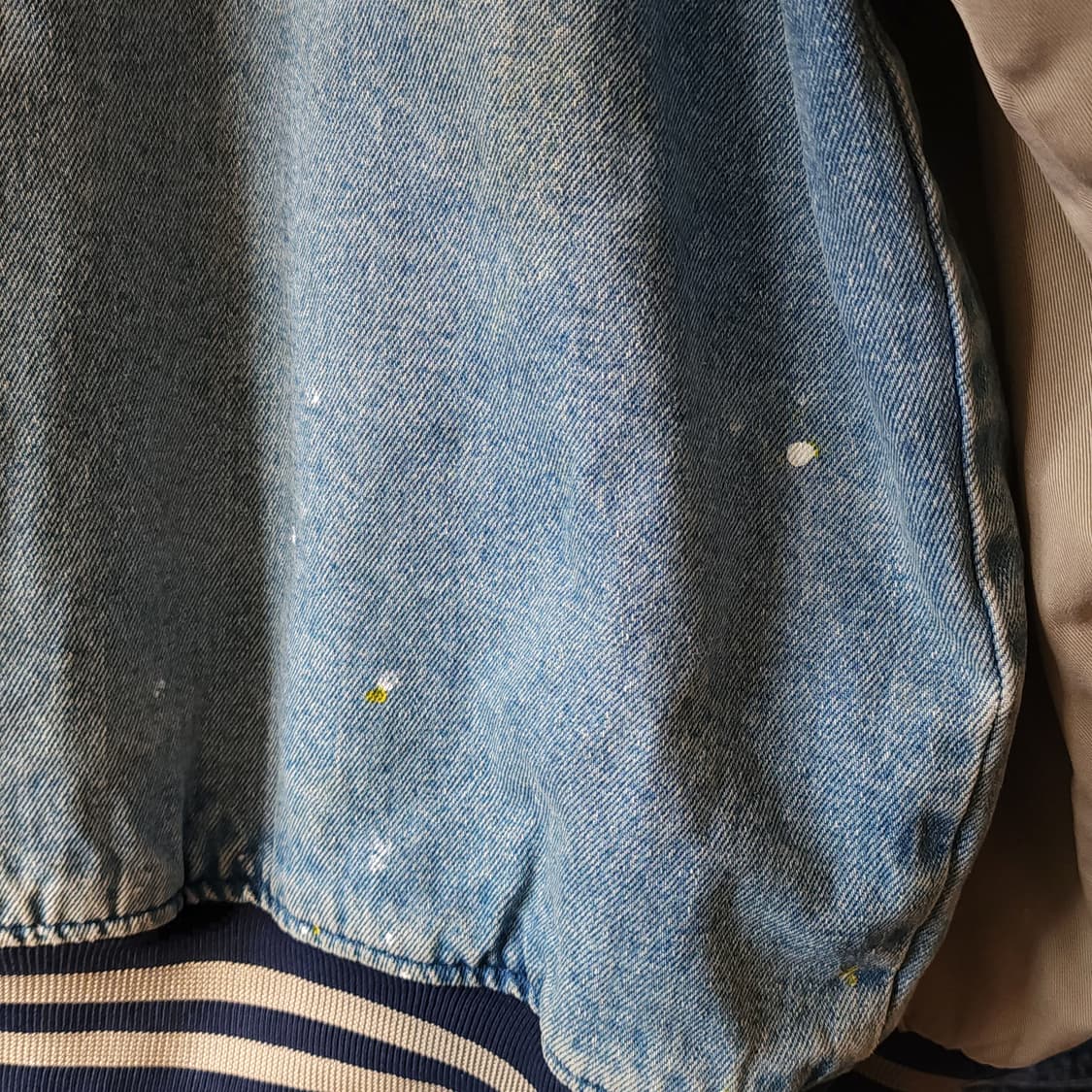 90s 빈티지 데님 바시티 자켓 아메리칸 체크 패치워크 빅사이즈 데님 L 상품이미지9
