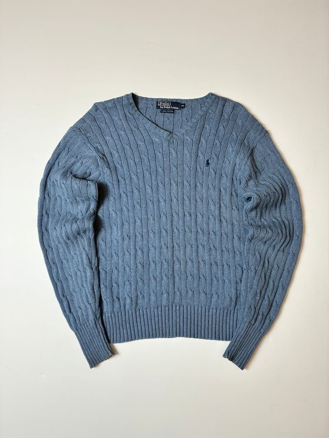 폴로 랄프로렌 90's 코튼 브이넥 꽈배기 니트 PN8631 상품이미지1
