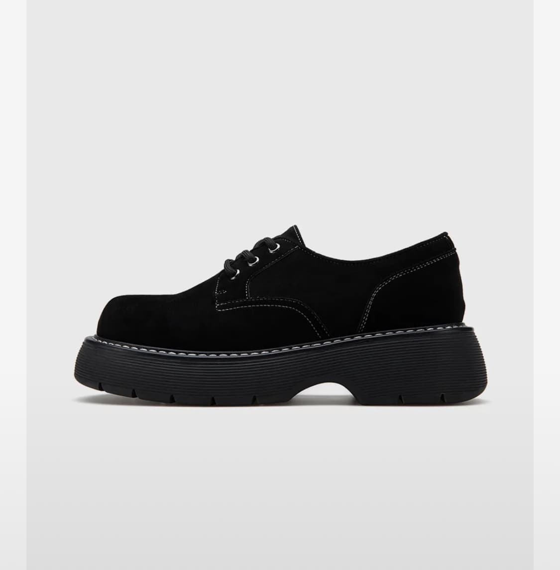 무신사 솔트앤초콜릿 라운드 토 스티치 레이스업 로퍼 흑흑 245사이즈 상품이미지1