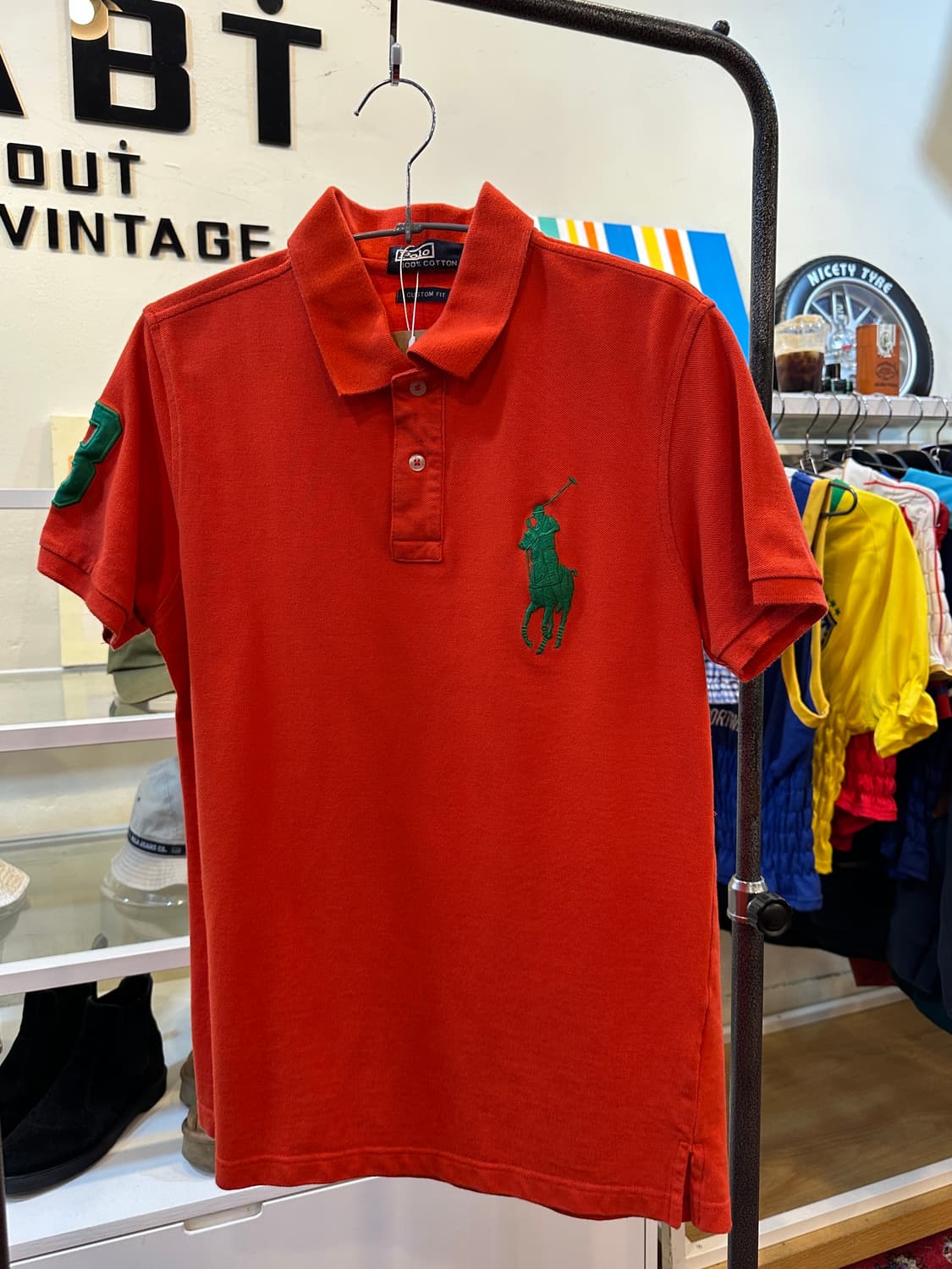  폴로 랄프로렌 빅포니 로고 반팔 카라티 오렌지 상품이미지1