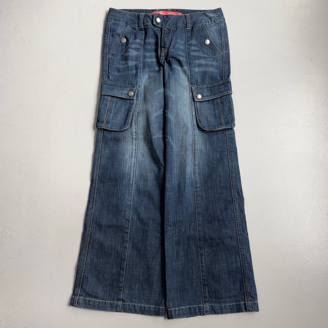 부츠컷 Y2K 탄창 빈티지 데님 카고팬츠 상품이미지2