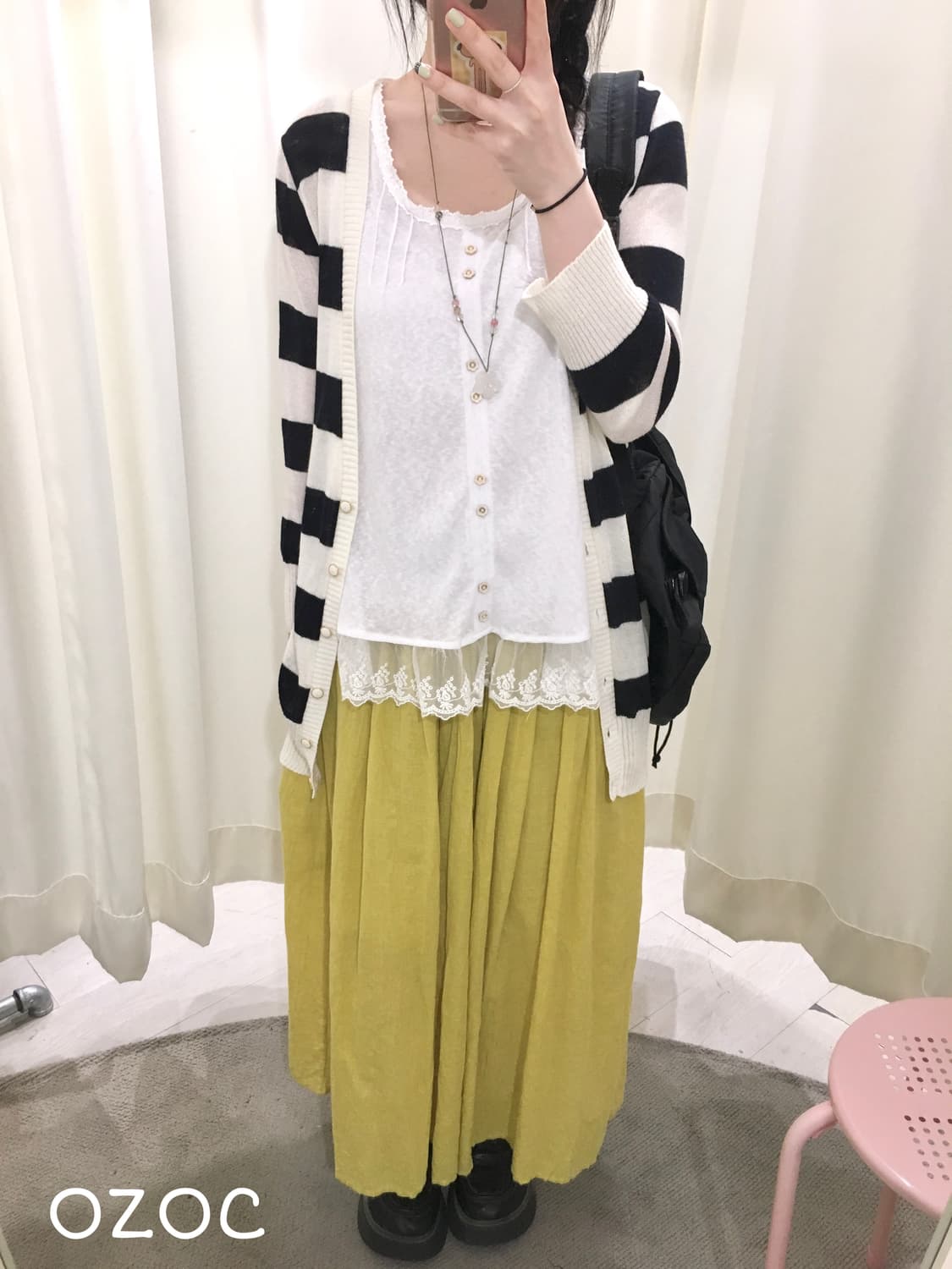 OZOC Stripe cardigan 상품이미지1