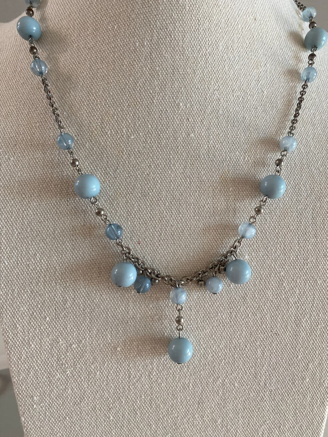 빈티지 파우더블루 구슬 목걸이 상품이미지1