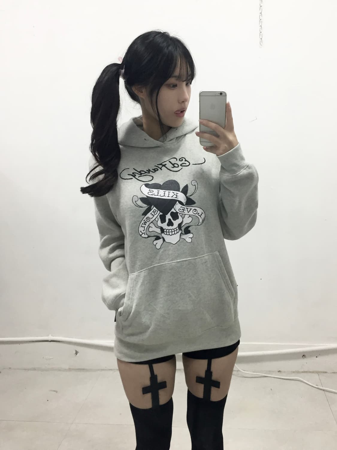 [ED HARDY] 에드하디 펑크 그레이 후드티 상품이미지1