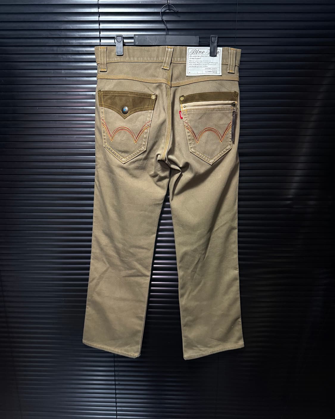 에드윈 503 일본 베이지 데님 31 웨스턴 가죽 스웨이드 나바호 터키석 상품이미지4