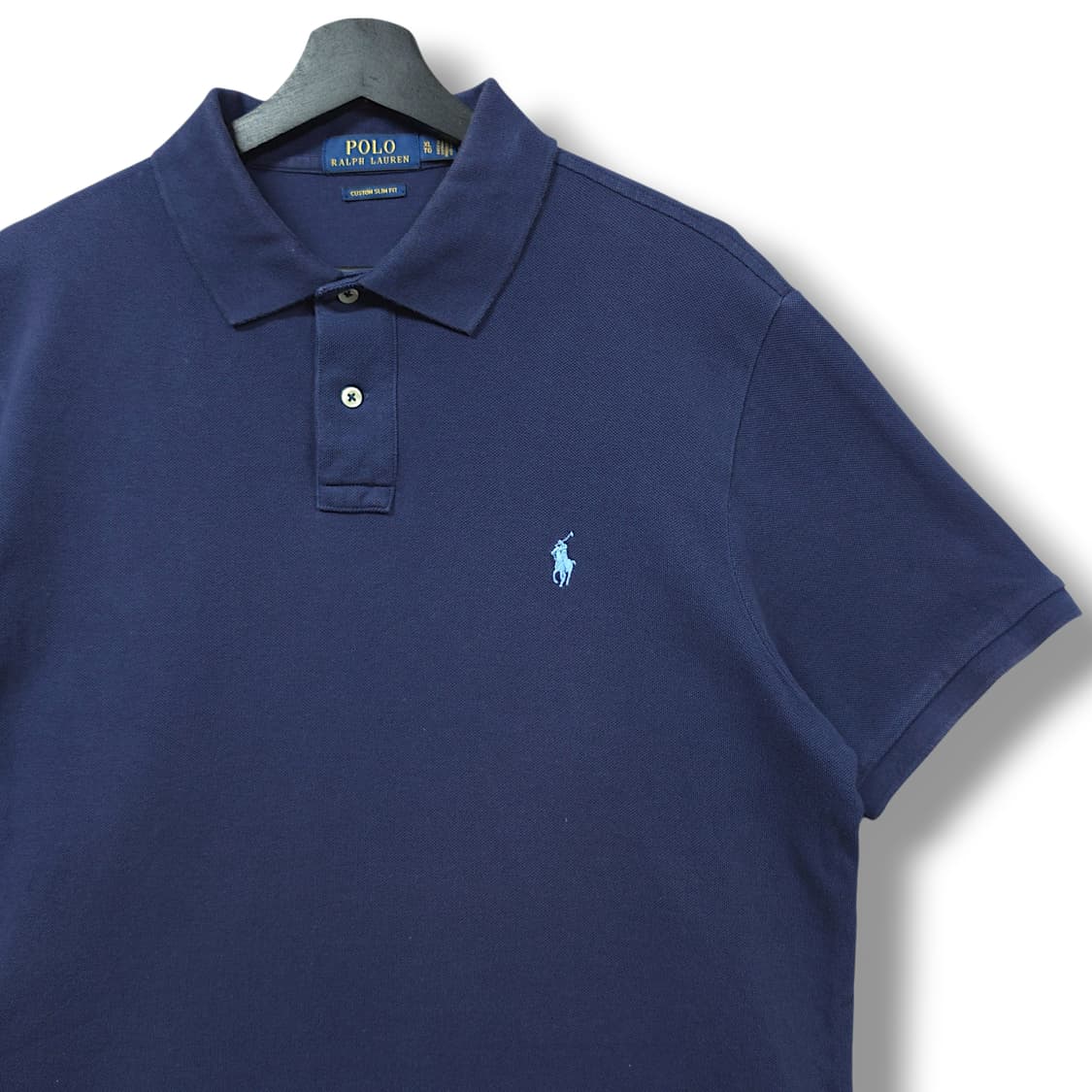 [XL] 폴로 네이비 커스텀 슬림핏 코튼 PK 반팔 카라티셔츠 상품이미지3
