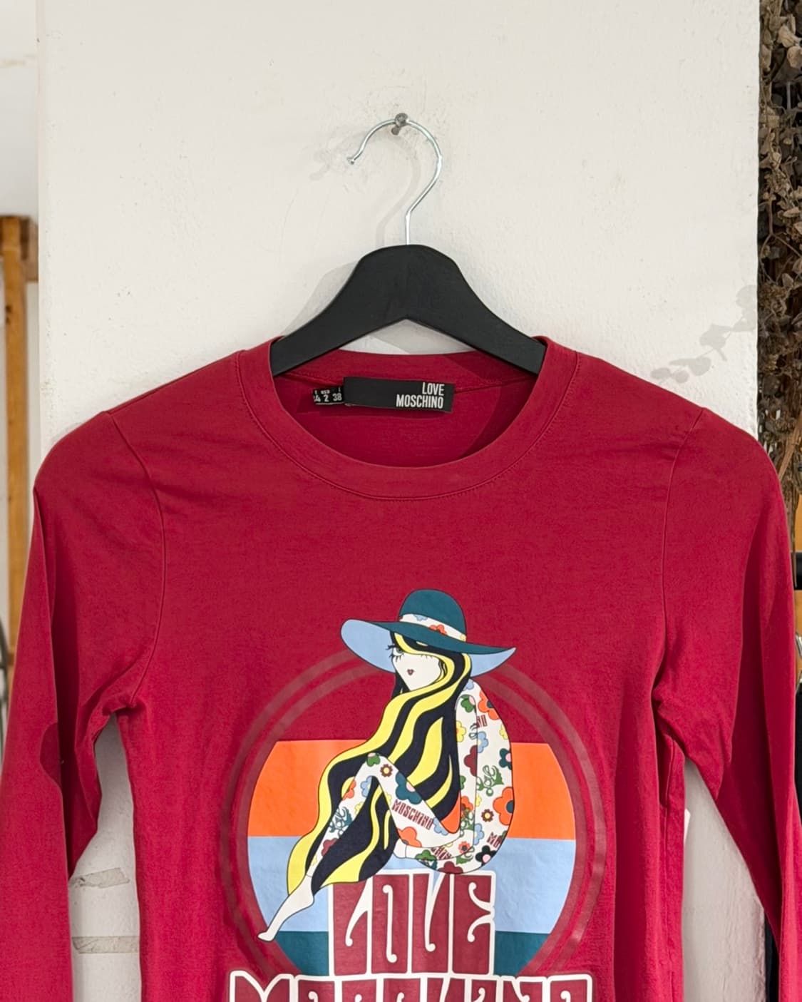 모스키노 레드 러브모스키노 프린팅 티셔츠 상품이미지4