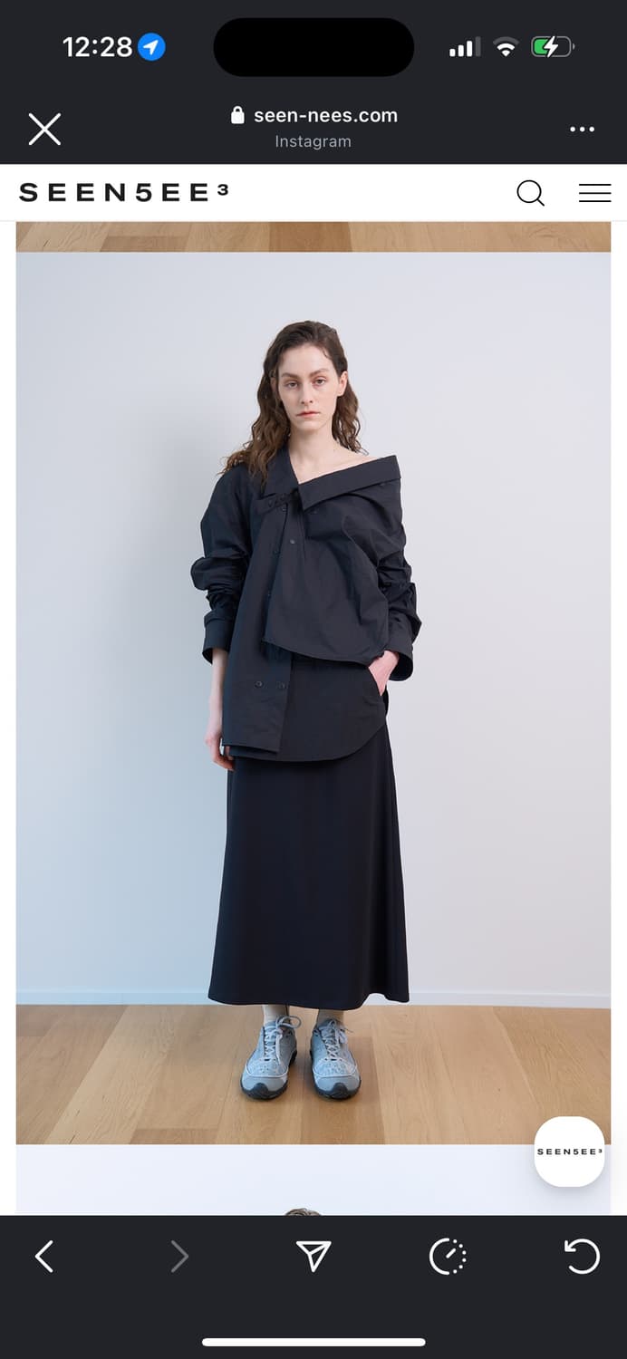 Seen TWISTED NYLON SNAP SHIRTS - SKIRT  상품이미지1