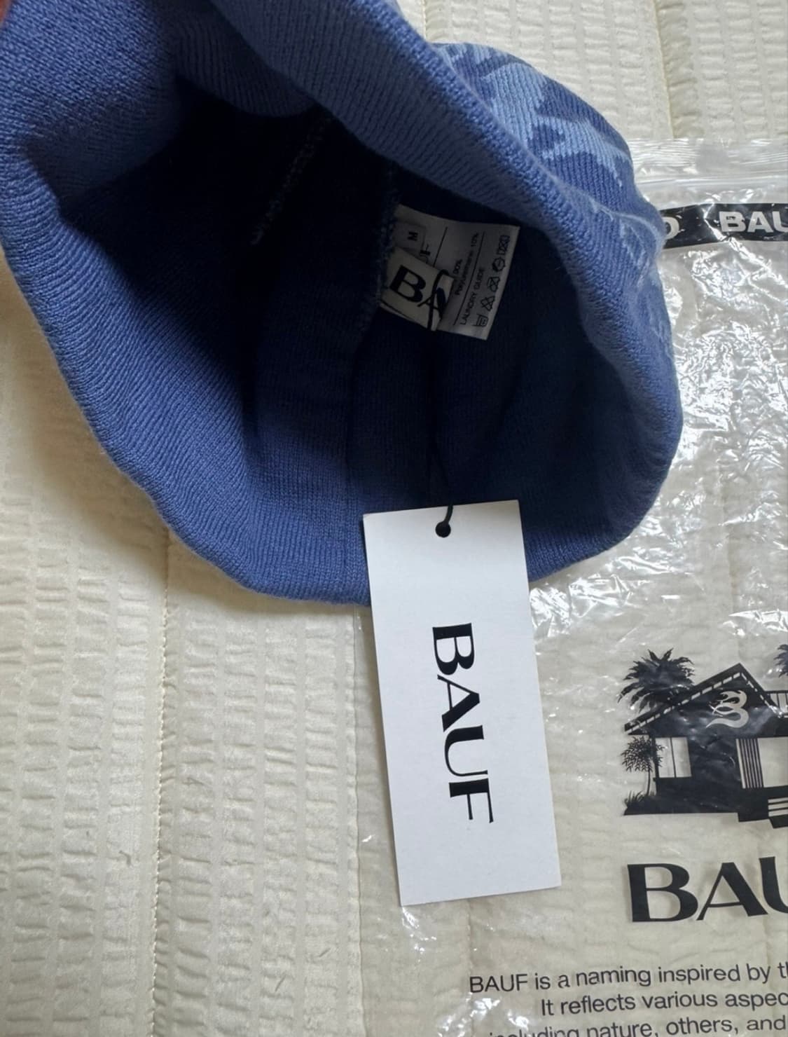 바우프 B LOGO 비니 빈티지블루 상품이미지5