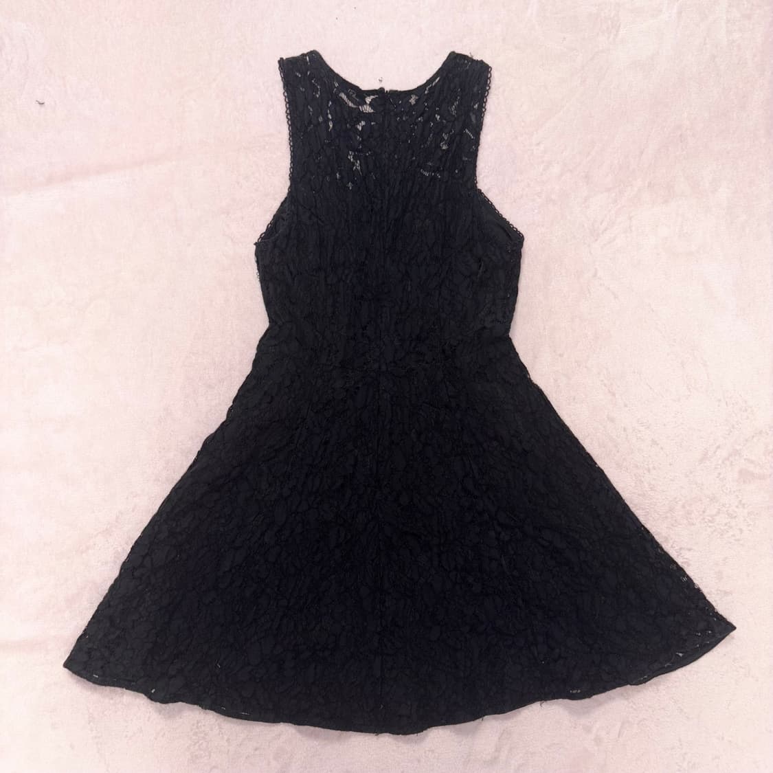 블랙 레이스 민소매 플레어 원피스 상품이미지5