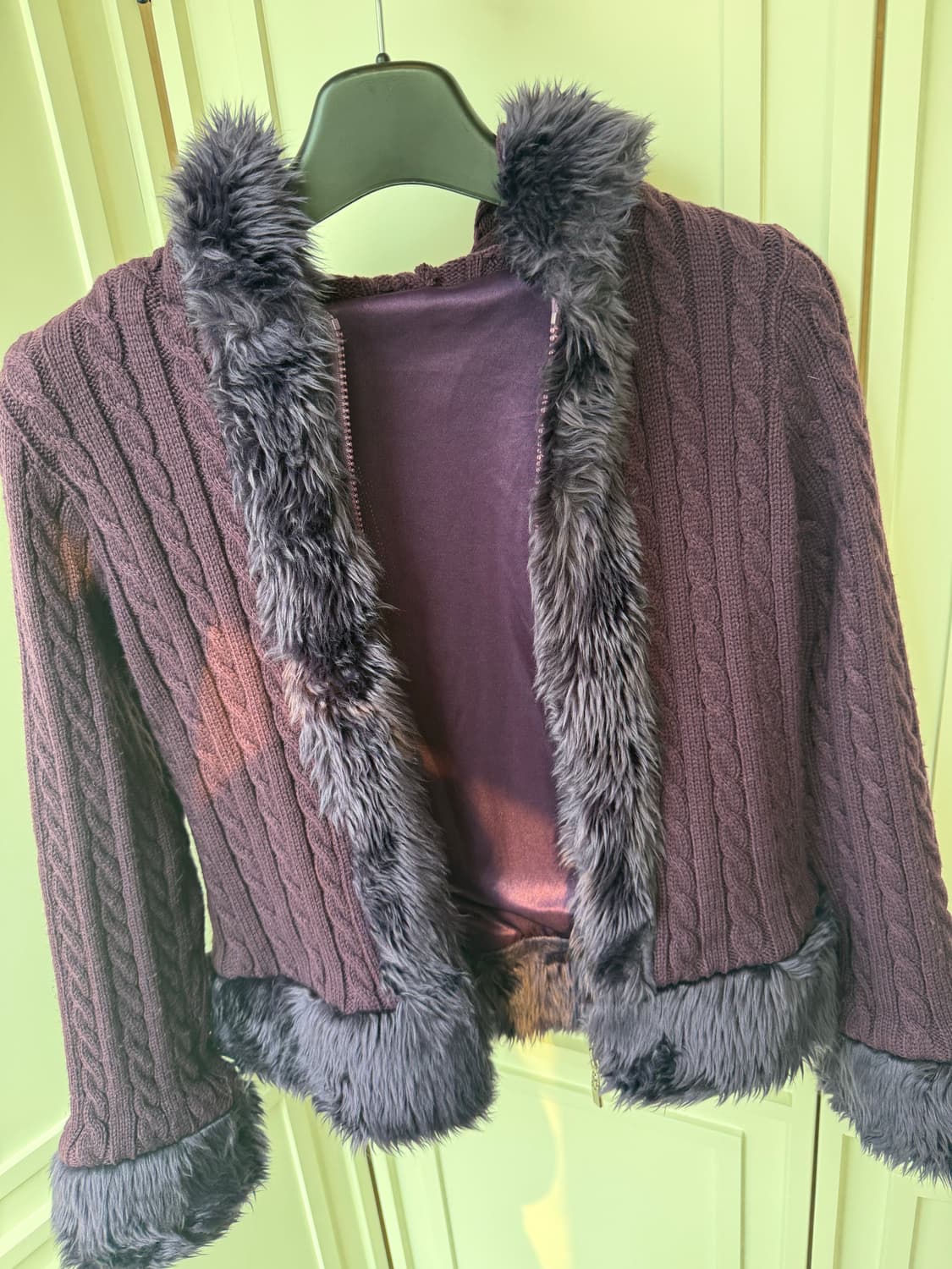 퍼플 퍼 가디건 purple fur cardigan  상품이미지3