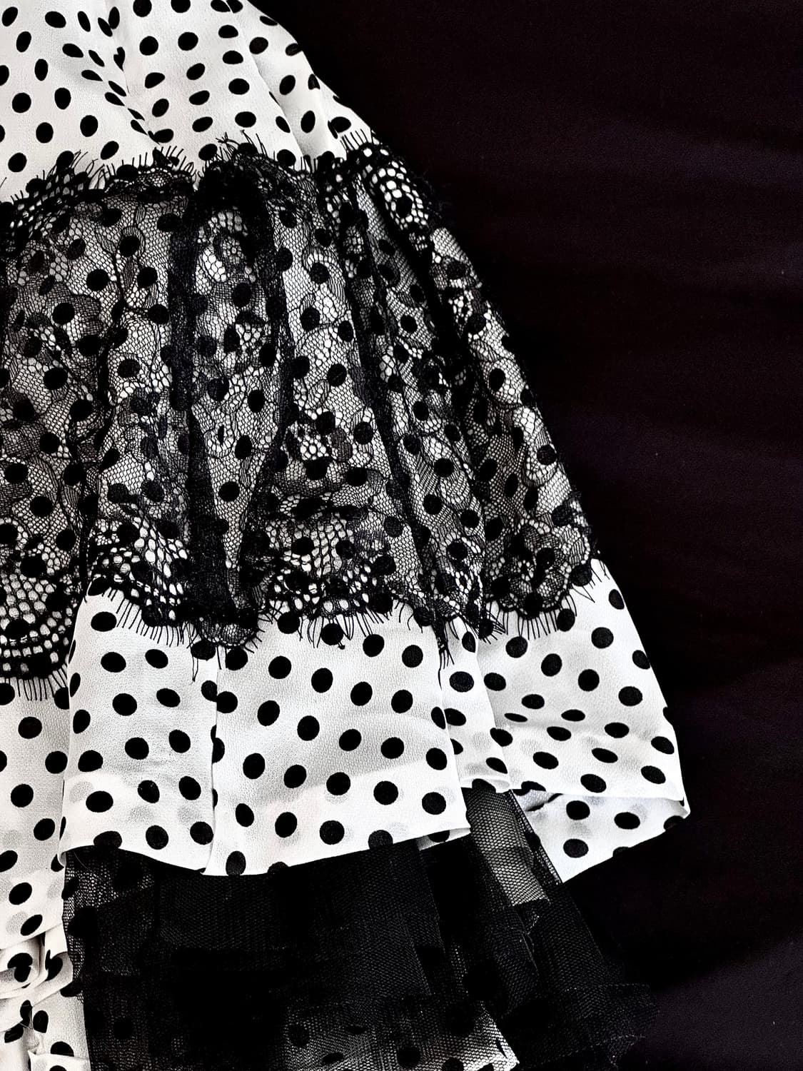 빈티지 도트 레이스 원피스 상품이미지7